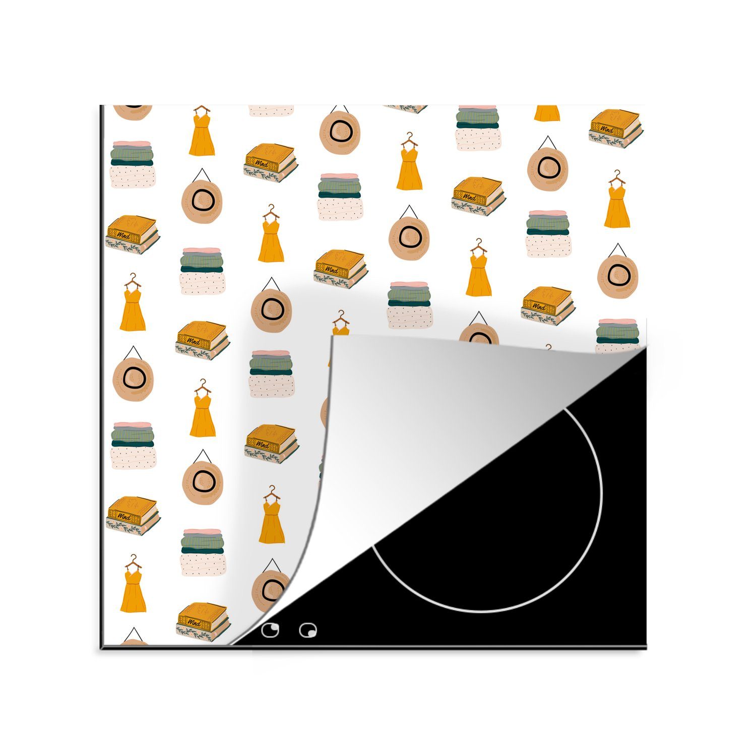 MuchoWow Herdblende-/Abdeckplatte Farben - Muster - Kleidung, Vinyl, (1 tlg), 78x78 cm, Ceranfeldabdeckung, Arbeitsplatte für küche