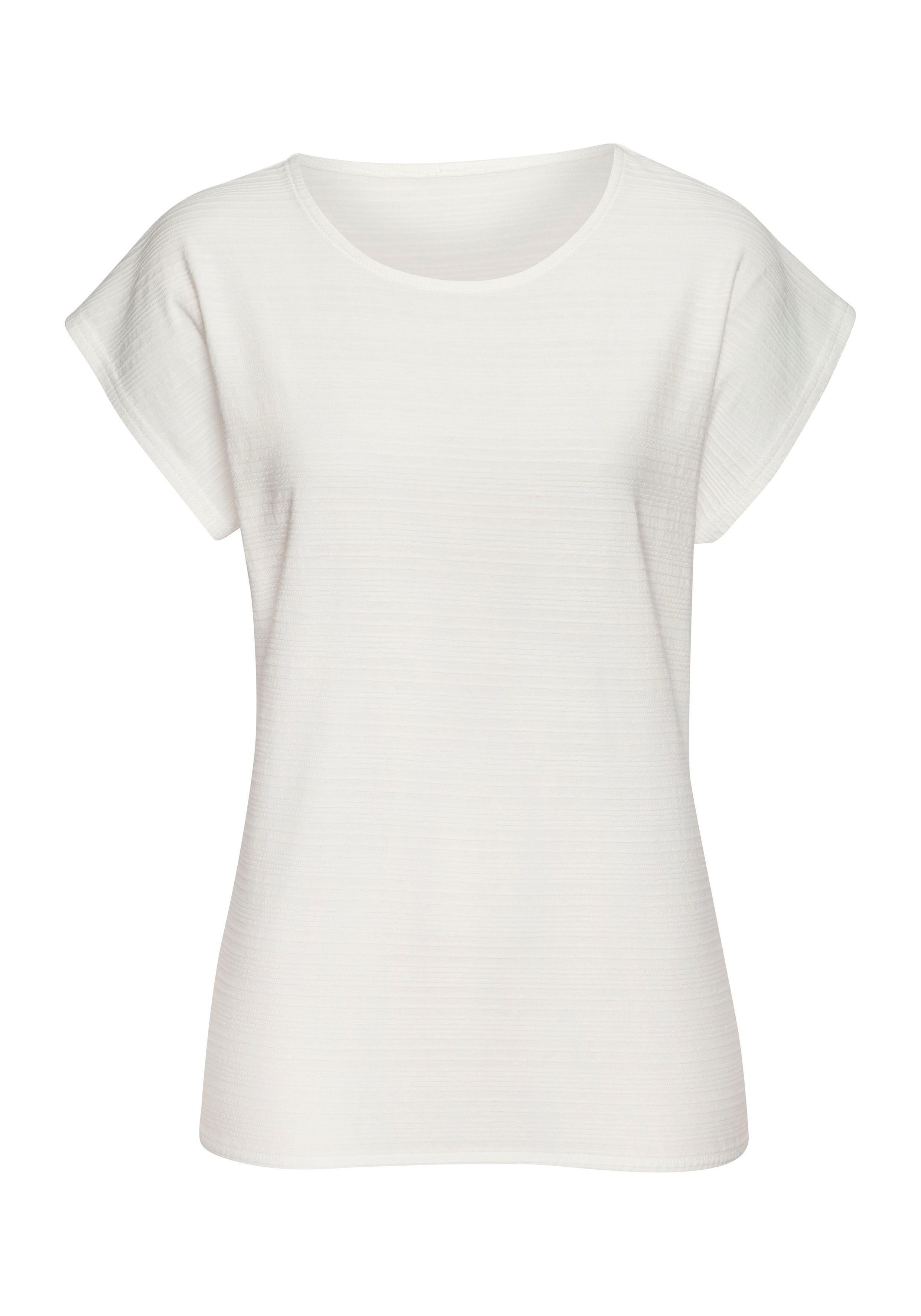 Vivance T-Shirt "mit modischer Streifenstruktur", aus weicher Baumwoll-Qual günstig online kaufen