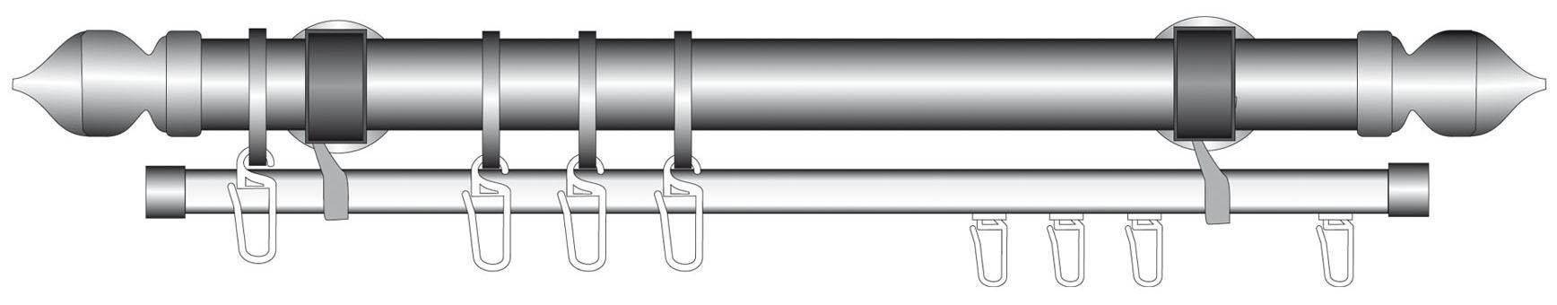 Liedeco U-Schiene U-STORELAU01GS, 1-läufig, Fixmaß, Metall günstig online kaufen