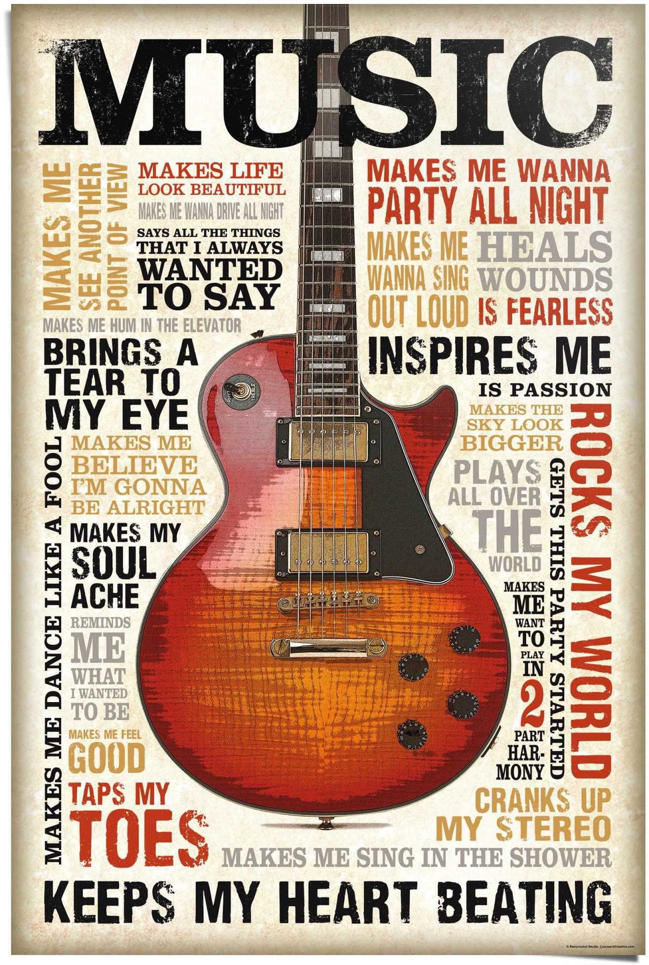 Reinders! Poster »Music is Passion«, (1 Stück)-Otto