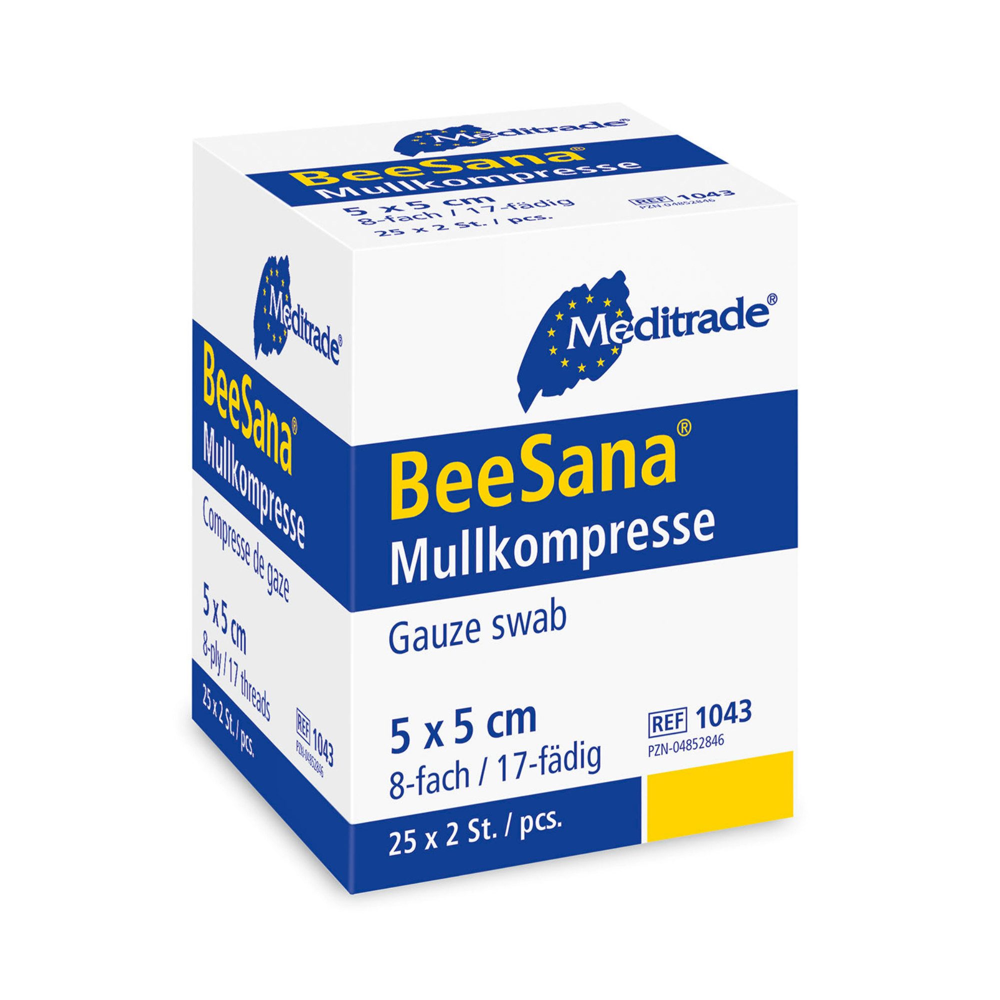 MediTrade Bandage Meditrade BeeSana® - Mullkompresse ohne RöKo, steril - 25 x 2 Stück
