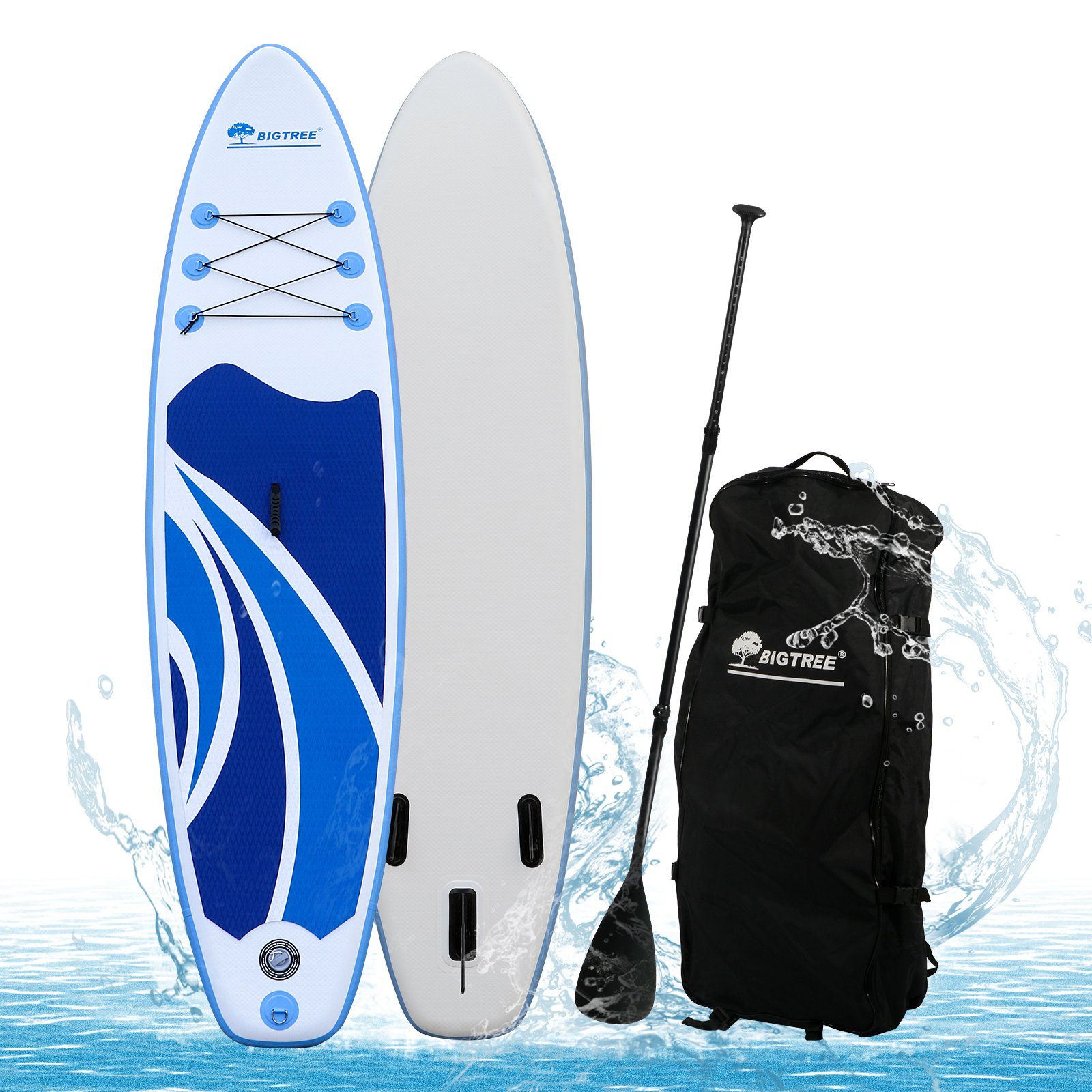 BIGTREE SUP-Board »aufblasbar Stand Up Paddle Board Set«, Paddling Surfbrett  mit Zubehör, SUP-Surfboard mit Paddel, Sicherungsschlaufe, Luftpumpe,  Rucksack, für Anfänger und Fortgeschrittene