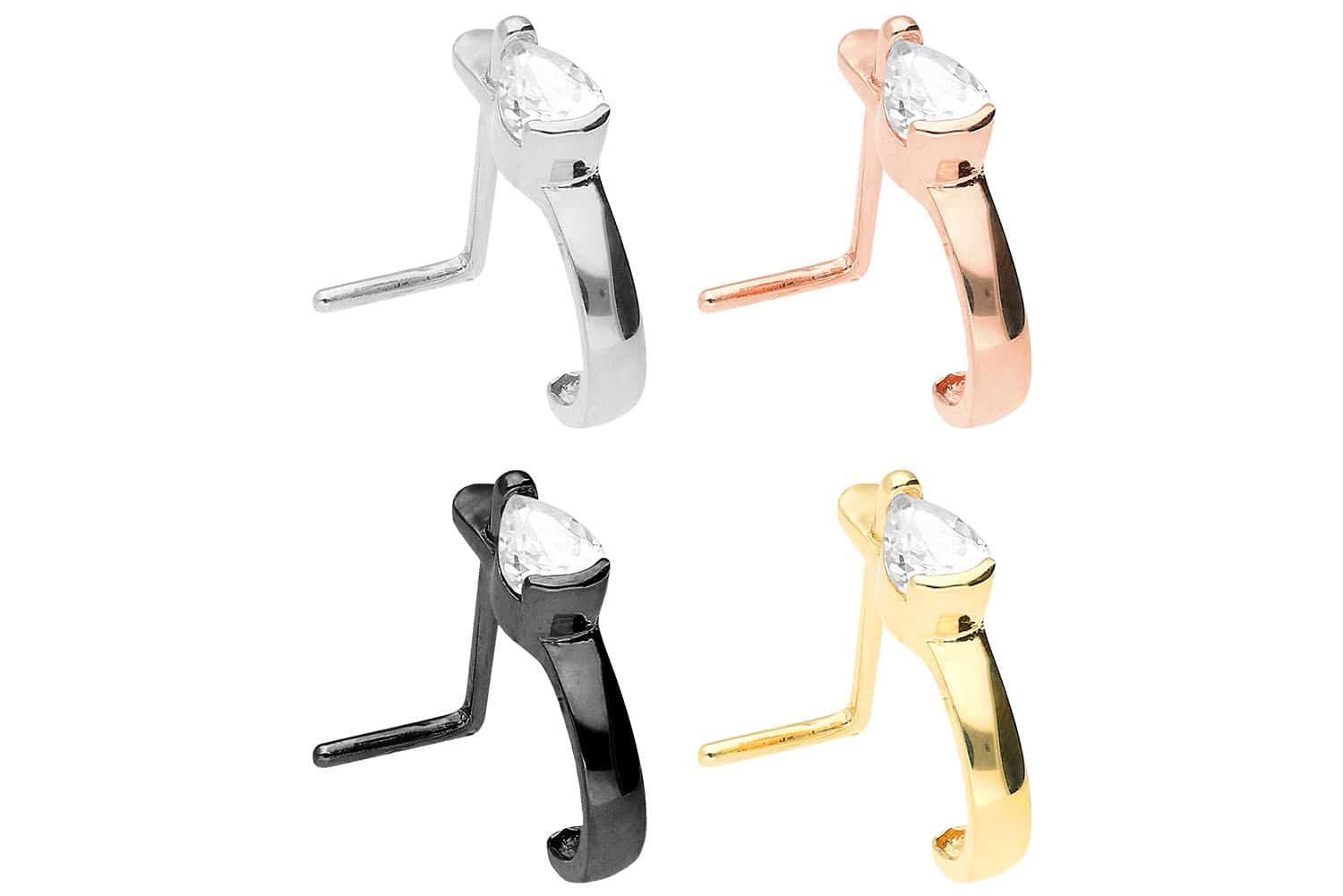 PIERCINGLINE Nasenpiercing Chirurgenstahl Nasenstecker KRISTALLTROPFEN (Nas günstig online kaufen