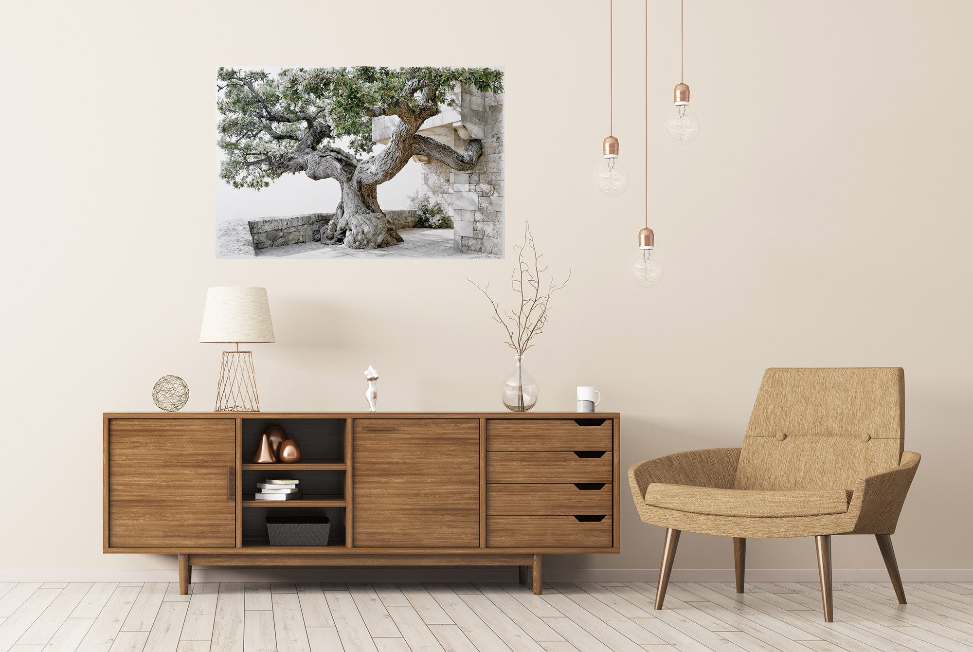 islandburner Poster Faszinierender Baum Wohnzimmer Für Naturliebhaber