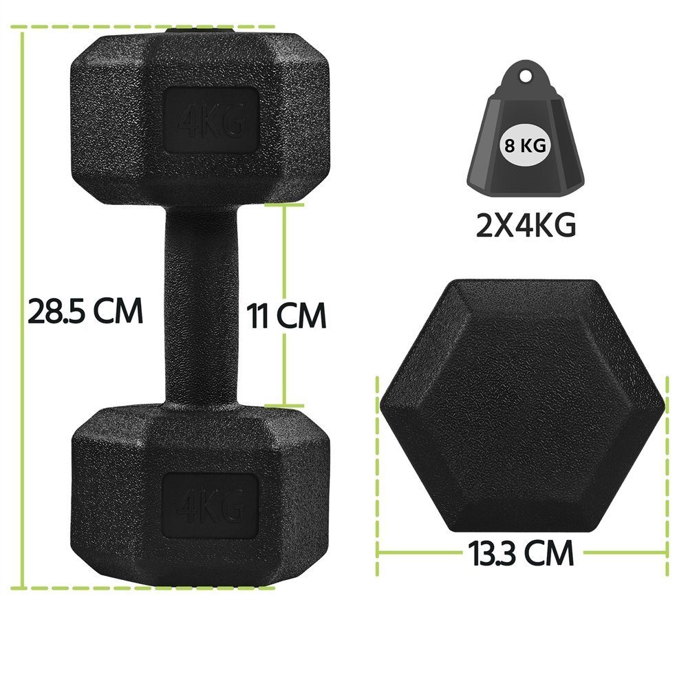 Yaheetech Kurzhantel 8/10/12/15/16/20 kg, (2er Set), 2er Kurzhanteln Hanteln Set für Krafttraining oder zu Hause