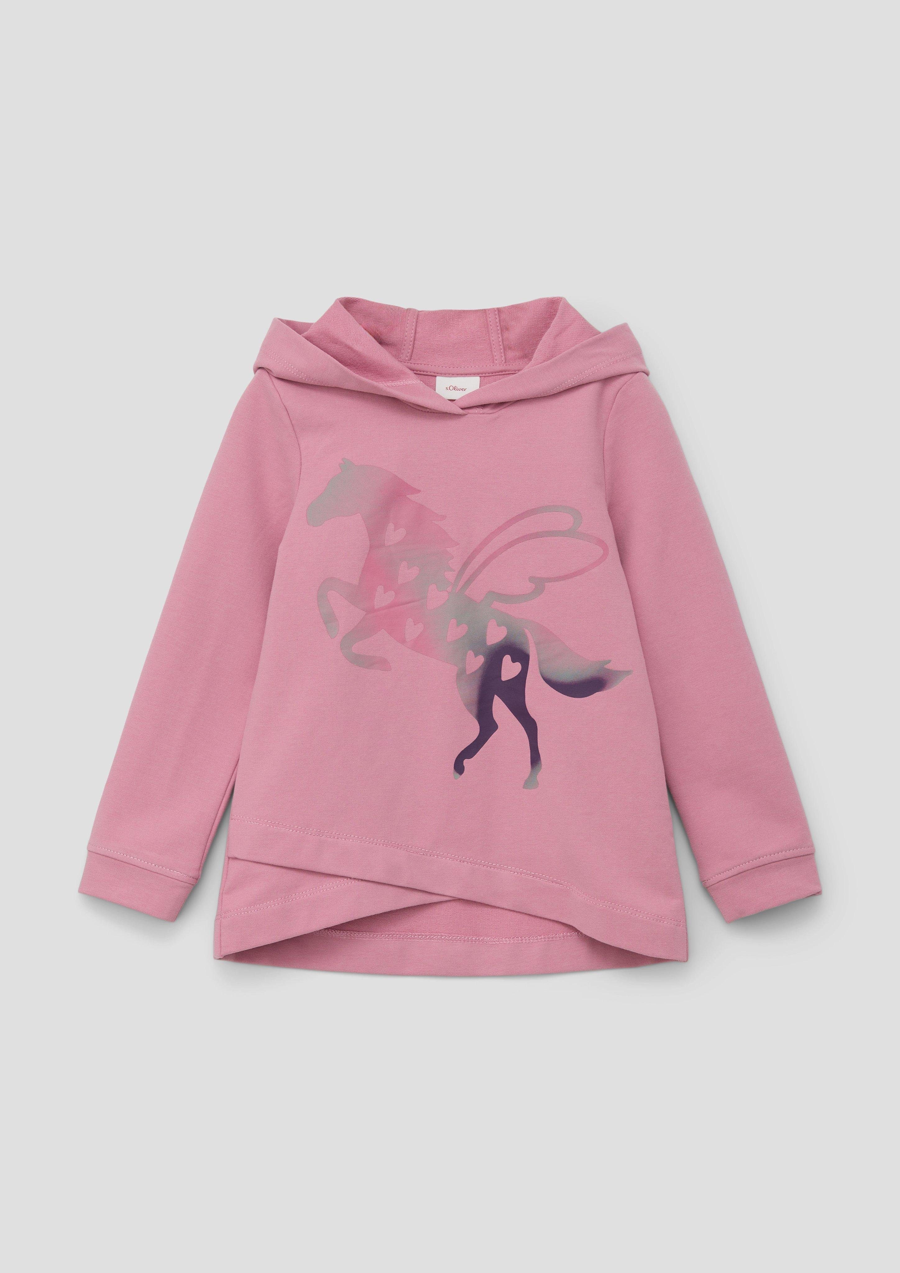 s.Oliver mit Sweatshirt Layering Layering-Detail Sweatshirt rosa