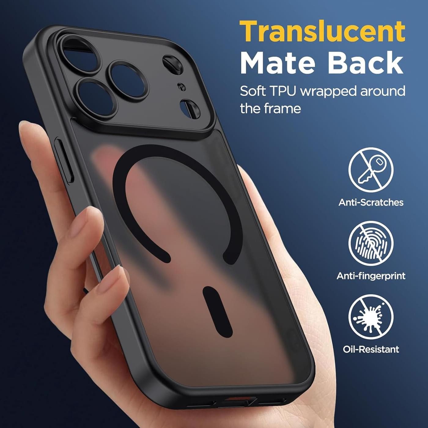 CoolGadget Handyhülle Magnet-Hülle für iPhone 17 Pro Schutzhülle magnetisch 6,3 Zoll, Hülle Matt Stoßfest kompatibel mit Magsafe Zubehör Kameraschutz Case – Bild 4 von 5