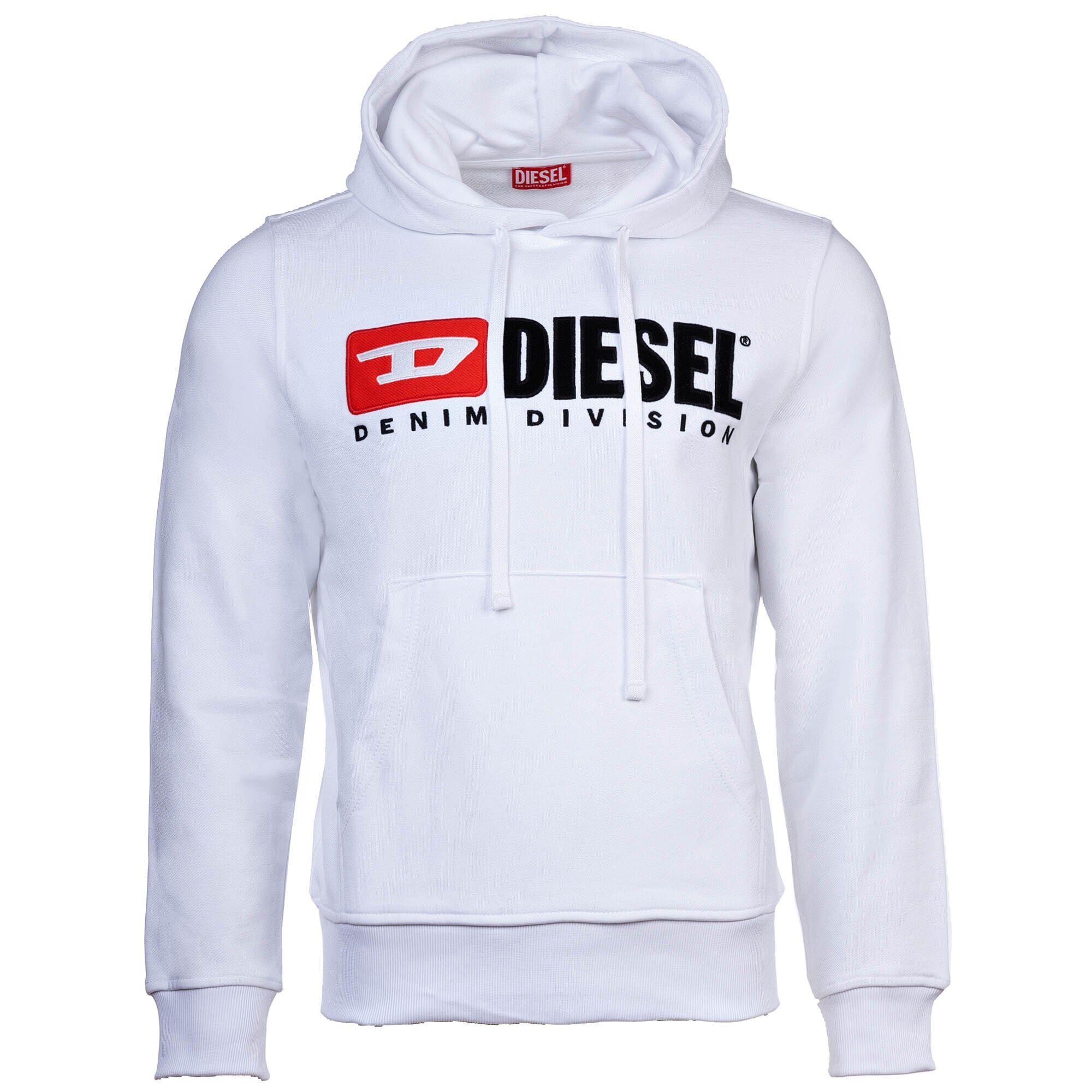 Diesel Sweatshirt Herren Kapuzenpullover - S-GINN HOOD-DIV, Hoodie Weiß