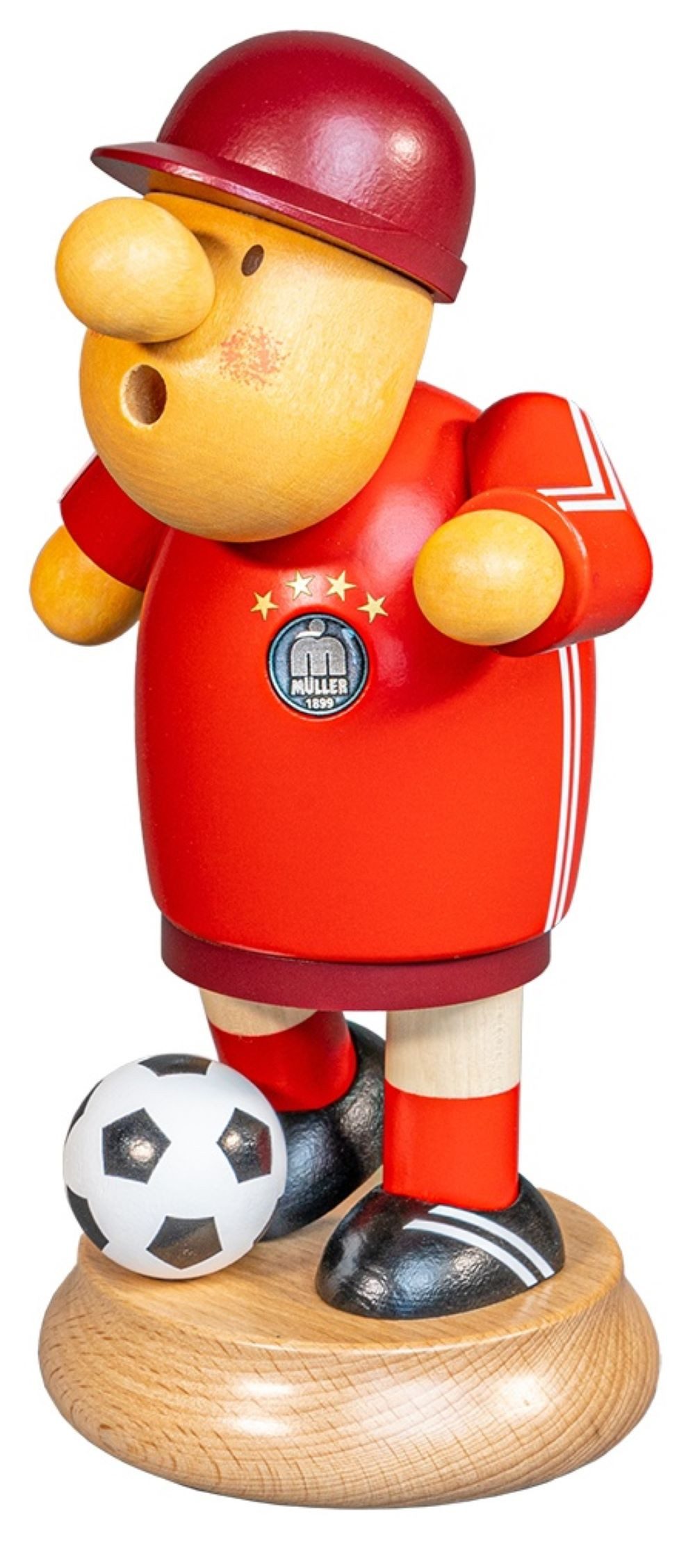 Räuchermännchen Müllerchen -Fußballer, NEU 2024- Räuchermännchen mit der Knollennase