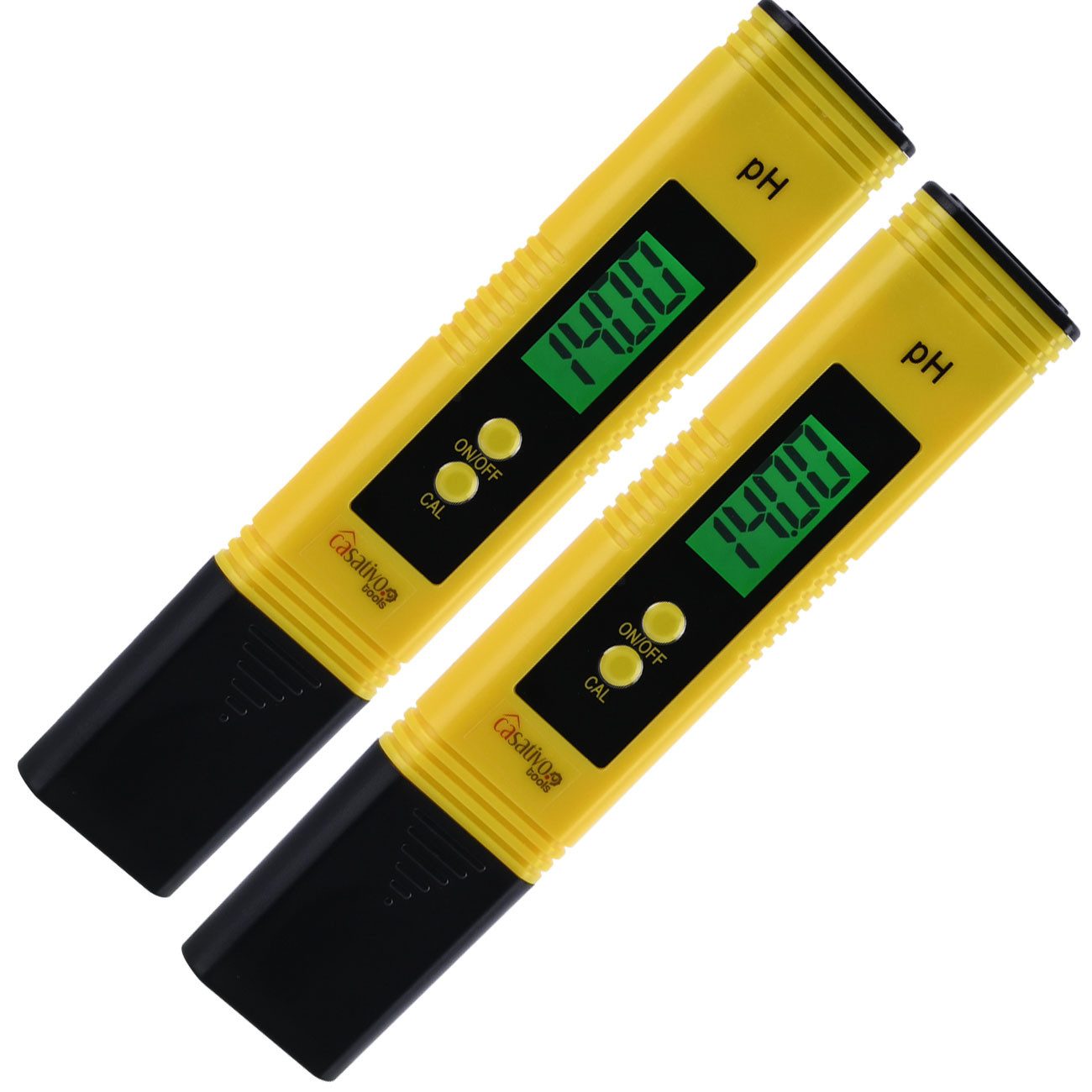 Casativo pH-Messgerät Digitales pH-Messgerät ATC LCD Tester Pool Aquarium Pool pH 0–14, (2-tlg., 1er-Set & 2er-Set), ph-Wert Testgerät mit großem LCD-Display/Batteriebtrieb