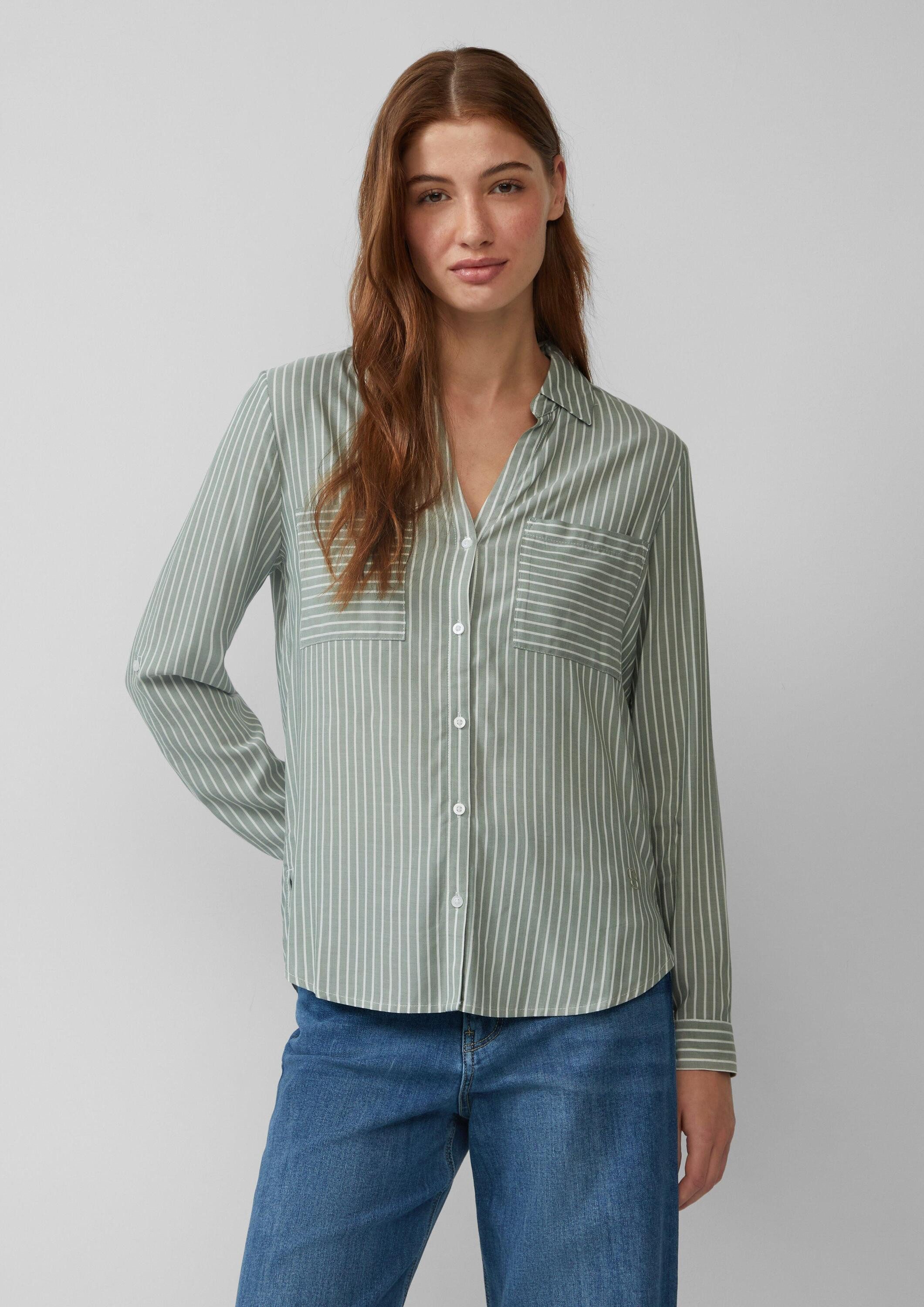 s.Oliver Langarmbluse Bluse Streifenbluse mit aufgesetzten Taschen günstig online kaufen