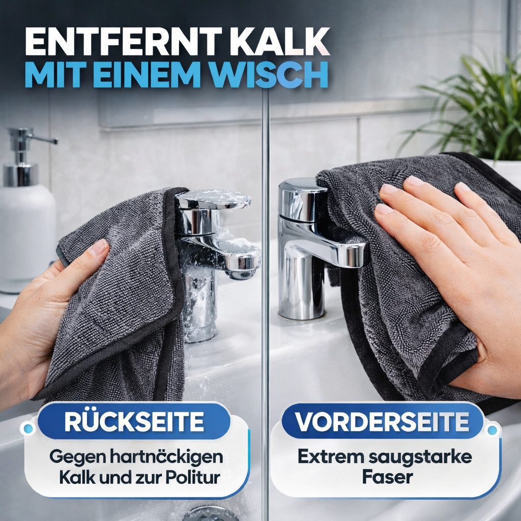 Kemes Trockentuch Dusche 600GSM Microfaser Putztuch für Badezimmer Mikrofasertuch (Mikrofaser, 40x60 cm, Packung, 3x Stück, Extrem Saugstark. Mikrofasertuch für – Bild 5 von 5