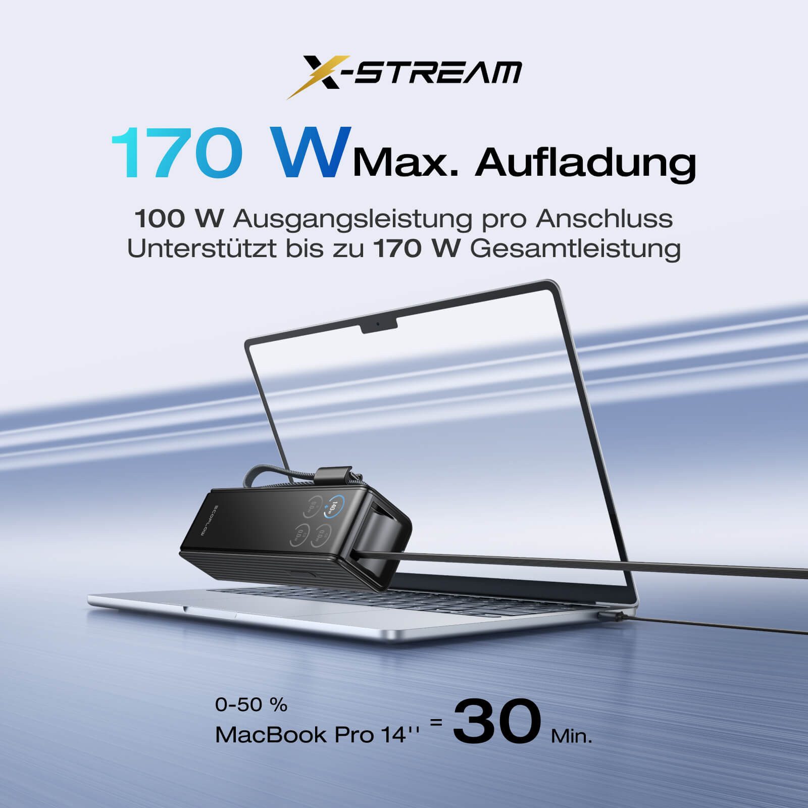 Ecoflow EcoFlow RAPID Powerbank, 25000mAh, integrierte & einziehbare Kabel Powerbank, 100 W USB-C Anschluss, integrierten und einziehbaren Kabeln