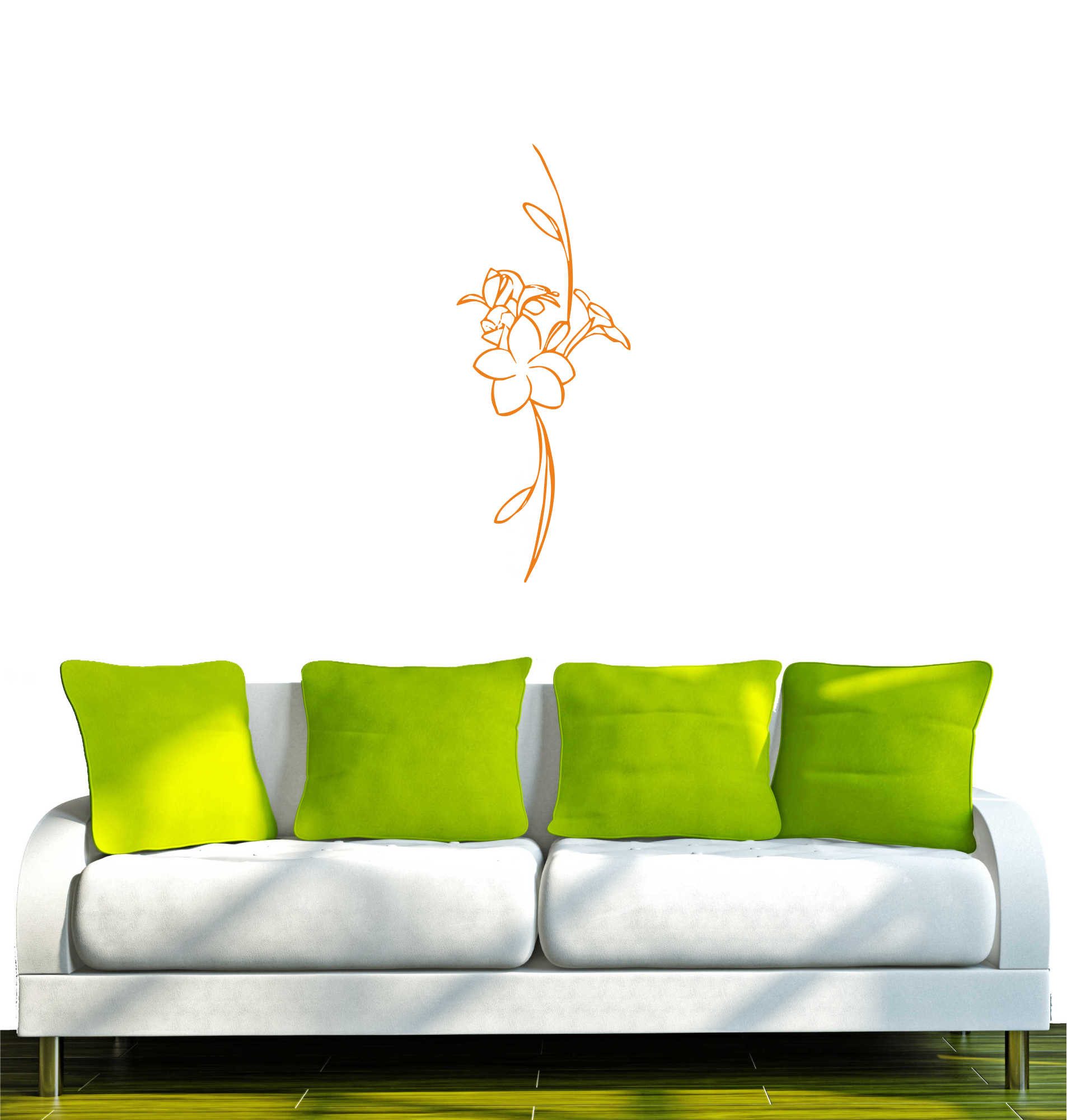 INDIGOS UG Wandtattoo Wandtattoo - Wandaufkleber - w189 Pflanze Blume Ranke Wandaufkleber