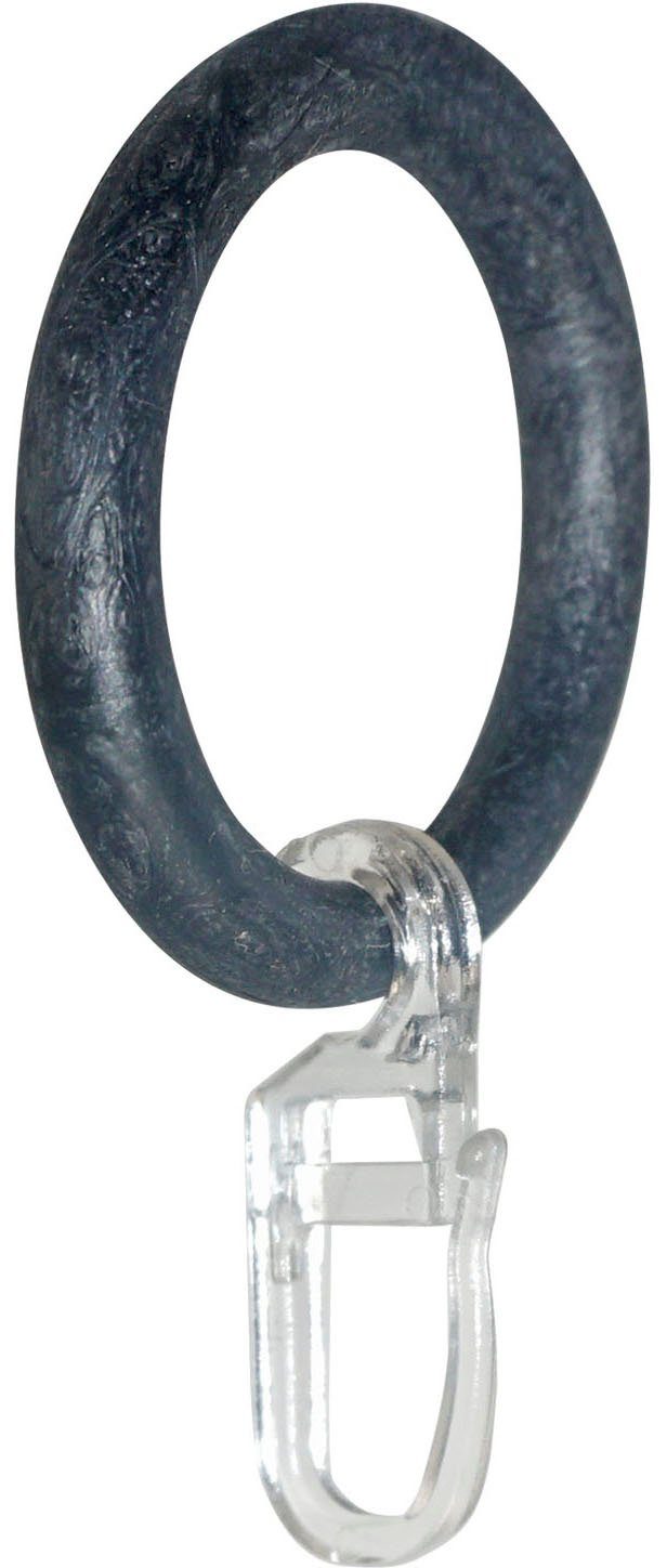 Gardinenring Ring mit Haken, GARESA, (20-St), für Durchmesser bis 16 mm, einfache Montage grafit | Gardinenstangenhalter