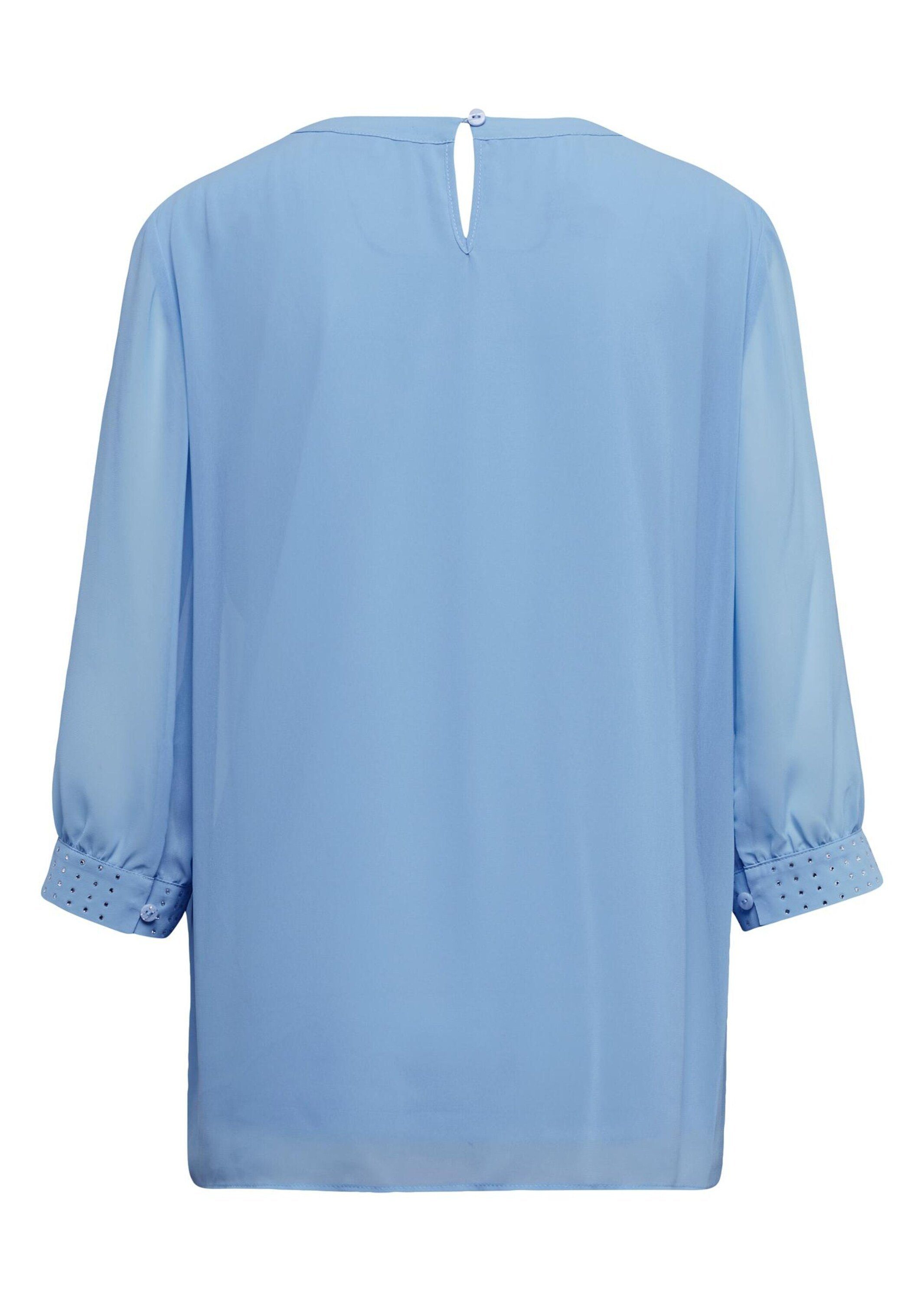 GOLDNER Langarmbluse Bluse aus leichtem Chiffon mit Glitzersteinen