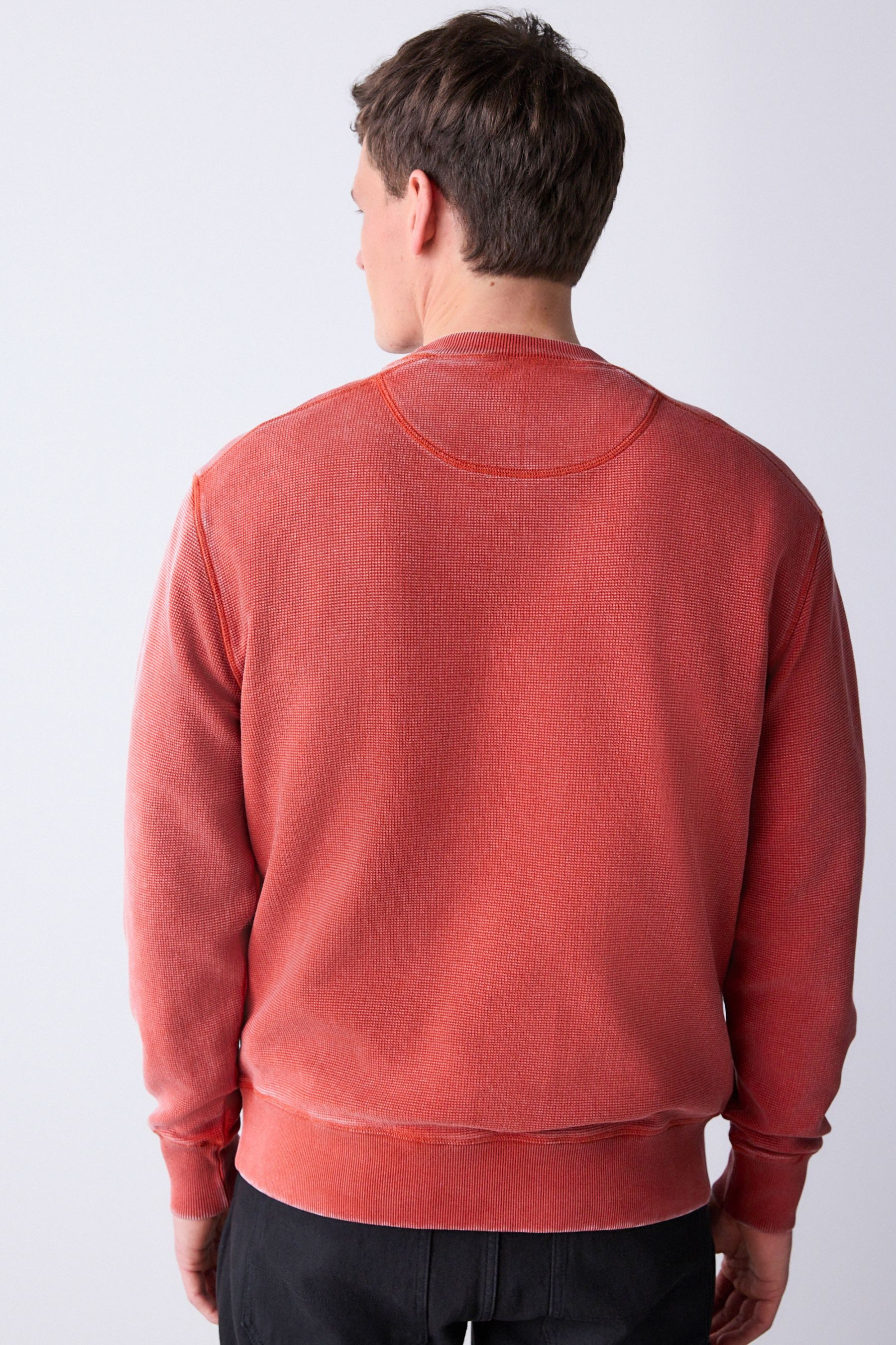 Next Sweater Kastiges Rundhals-Sweatshirt mit Waffelstruktur (1-tlg)