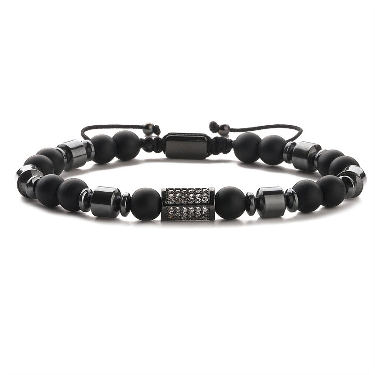 Armband Herren Schwarz mit Zirkonen Herrenarmband