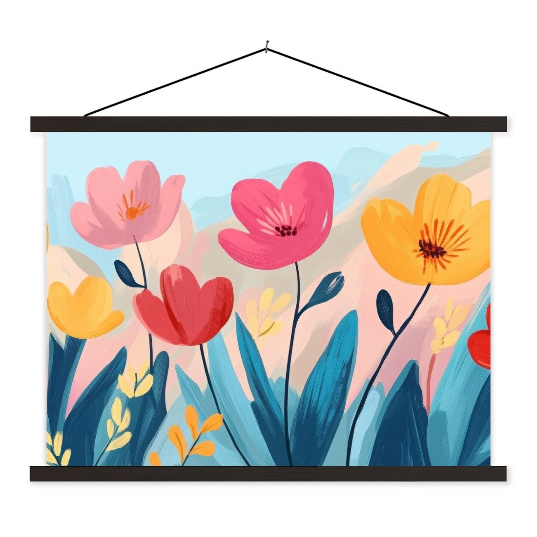 Poster Illustration - Blumen - Farbenfroh