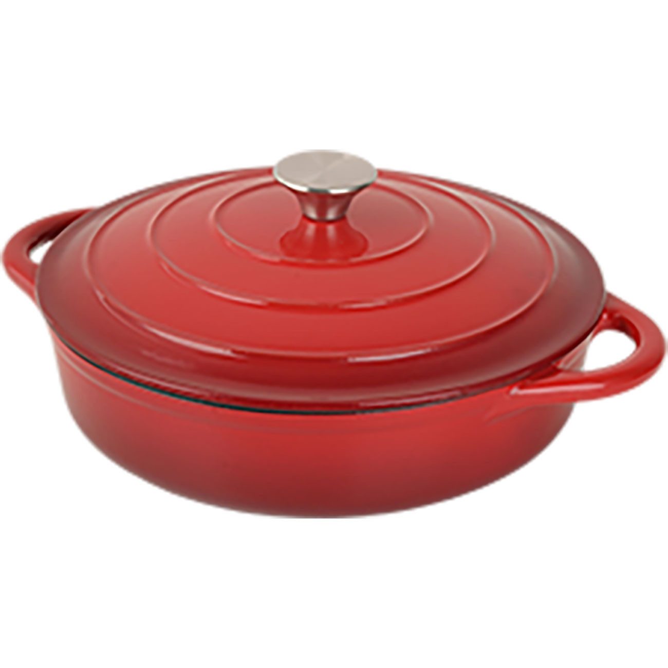 Casativo Schmortopf Gusseisen Topf 28cm Rund mit Deckel Rot 3,24L Schmortopf emailliert, Gusseisen, Ø 28 x 6,9 cm/für Induktion, Gas & Elektro/backofenfest