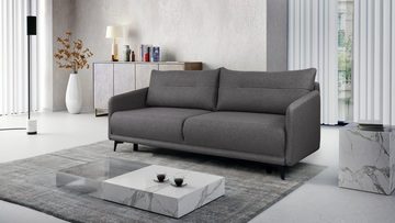 Siblo 3-Sitzer Marius, Modernes Sofa mit Bettkasten, Sofa mit Schlaffunktion