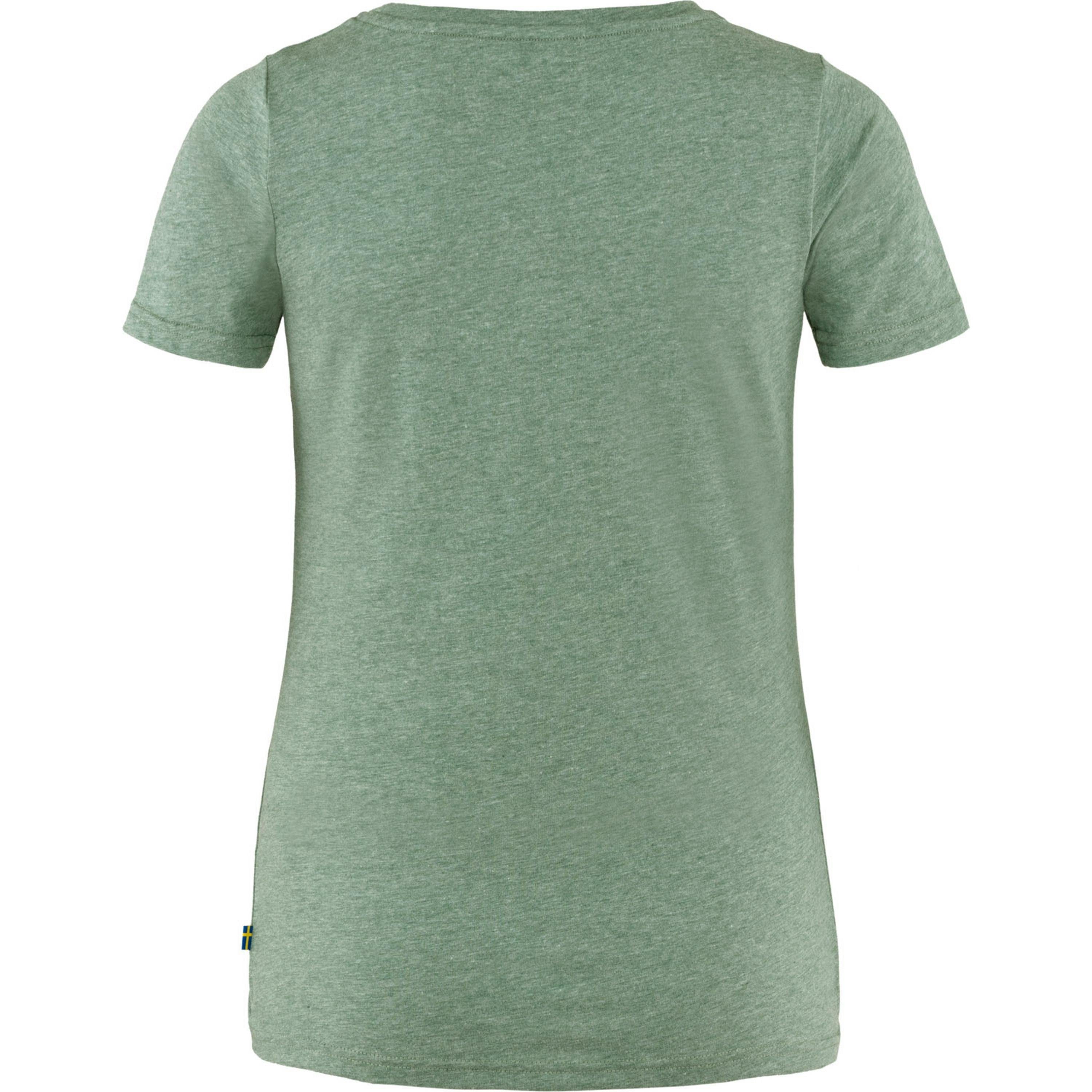 Fjällräven T-Shirt green-melange Logo patina