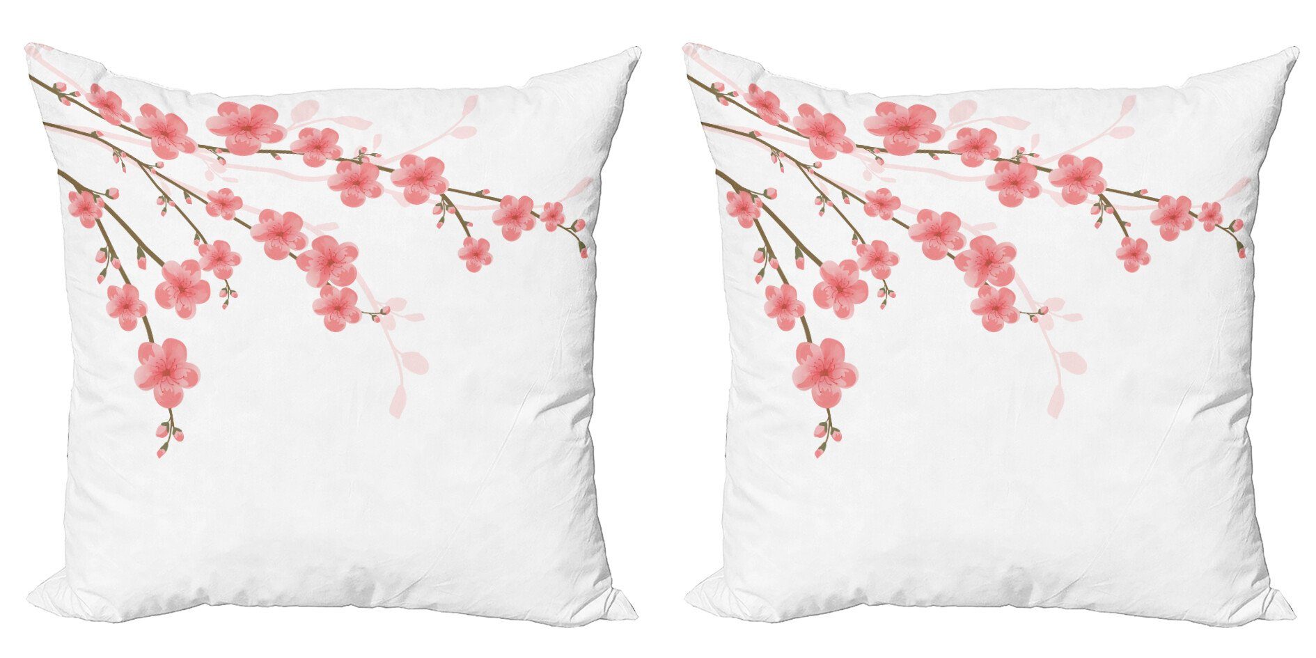 Kissenbezüge Modern Accent Doppelseitiger Digitaldruck, Abakuhaus (2 Stück), Blume Cherry Blossom Kunstwerk