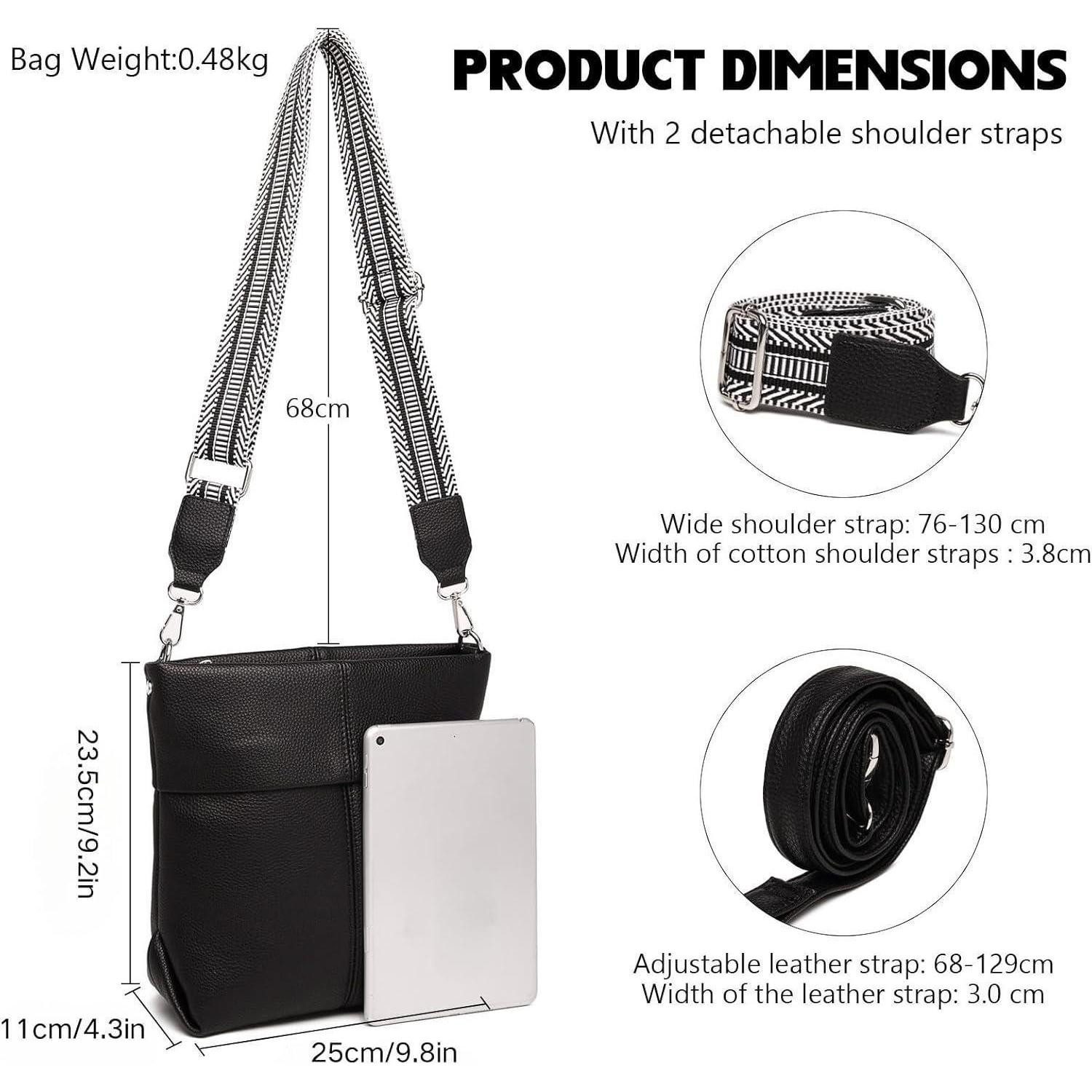 LuxusKollektion Umhängetasche Umhängetasche Damen Mittelgroß Crossbody PU Leder mit 2 Gurten