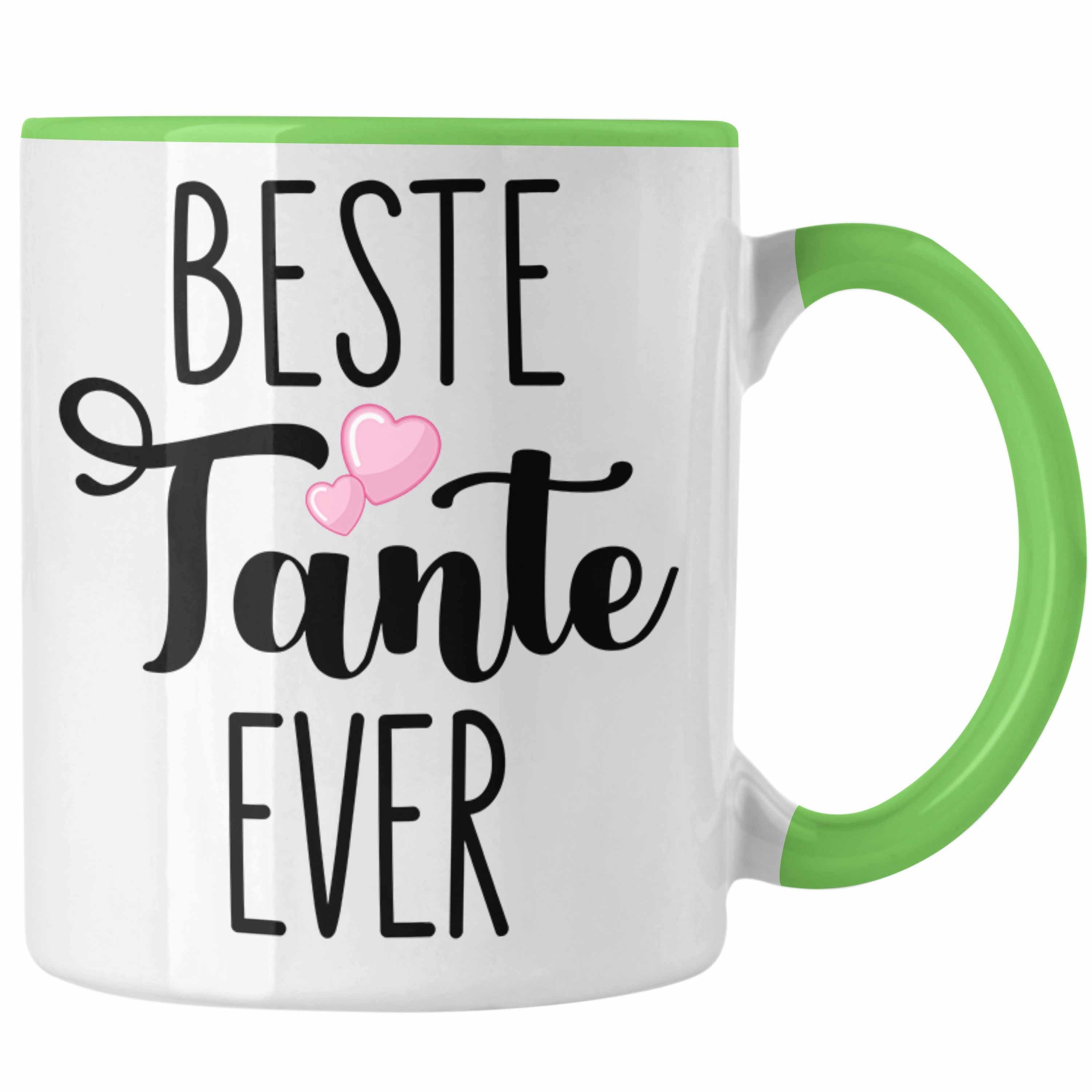 Trendation Tasse Trendation - Beste Tante Ever Tasse Geschenk Geburtstag Weihnachten Lustig Geschenkideen von Nichte Grün