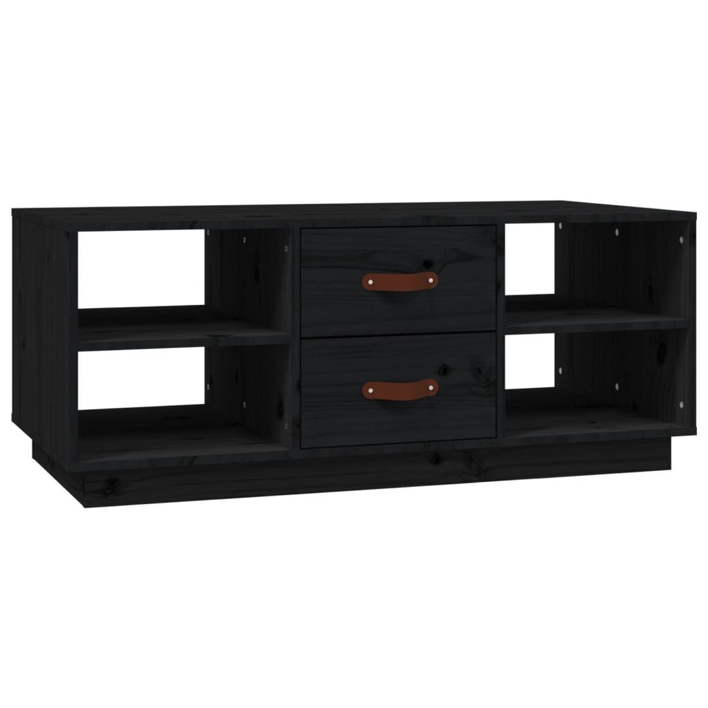 Couchtisch Couchtisch Schwarz 100x50x41 cm Massivholz Kiefer