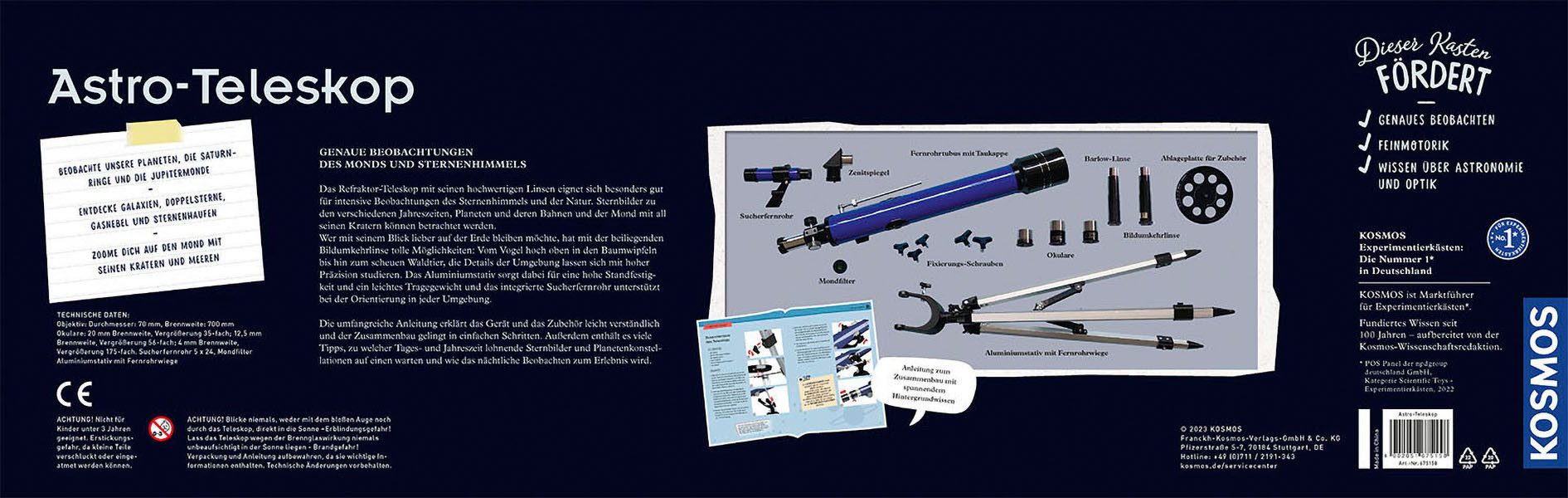 Kosmos Teleskop Astro-Teleskop, mit Aluminiumstativ