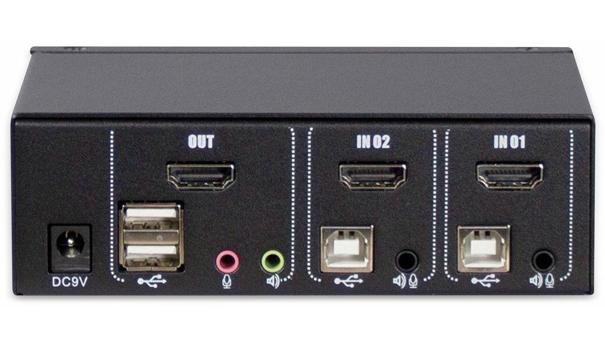 AS-21HA, HDMI, KVM-Switch INTER-TECH Inter-Tech 2 DVI-Switch Metall,