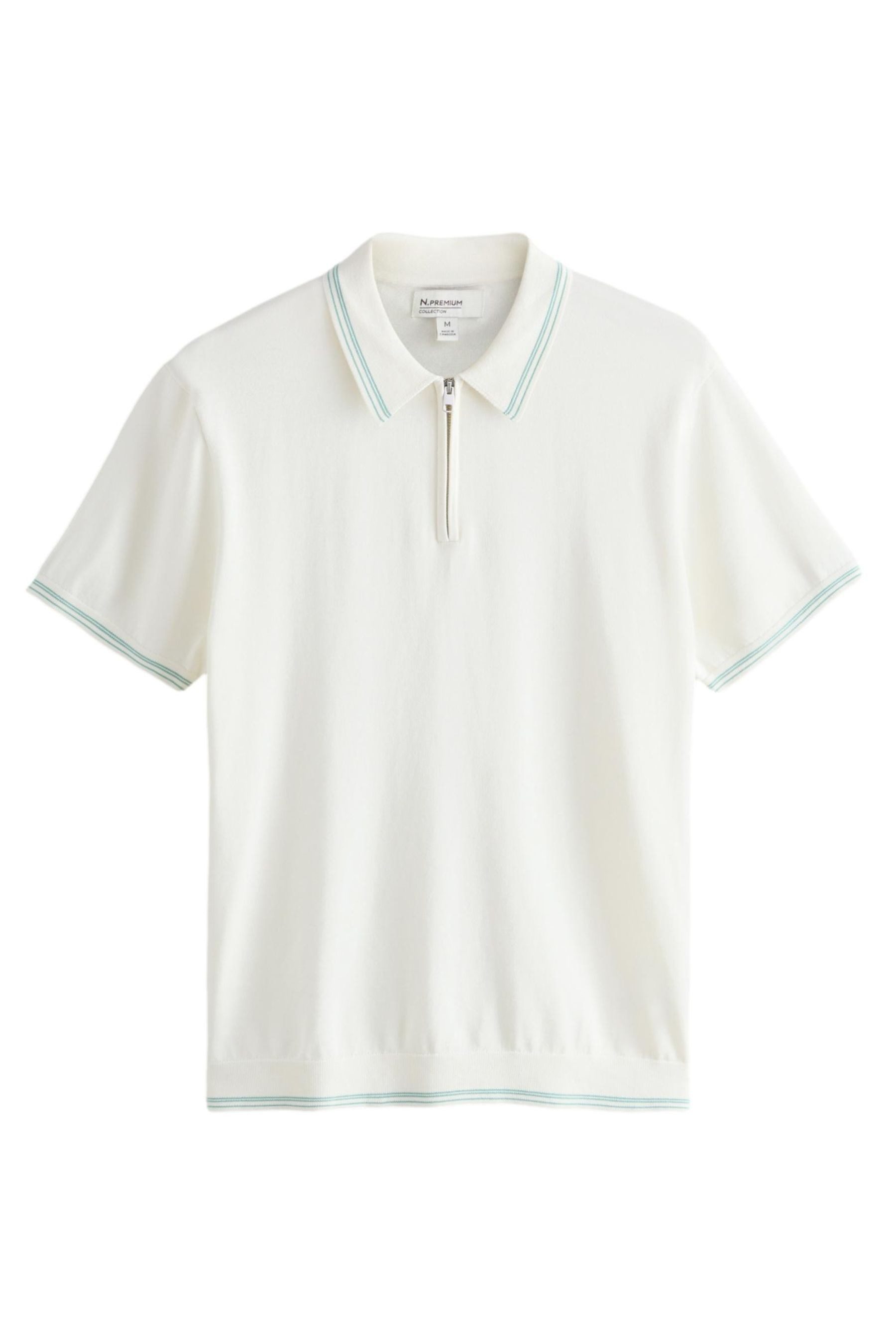 Poloshirt Kurzärmeliges Slim Fit Strick-Polohemd mit 1/4-RV