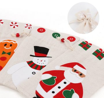 Homewit Christbaumschmuck Geschenksäckchen zu Weihnachten mit Zugband (5-tlg), Ideal zum Verpacken von Geschenken