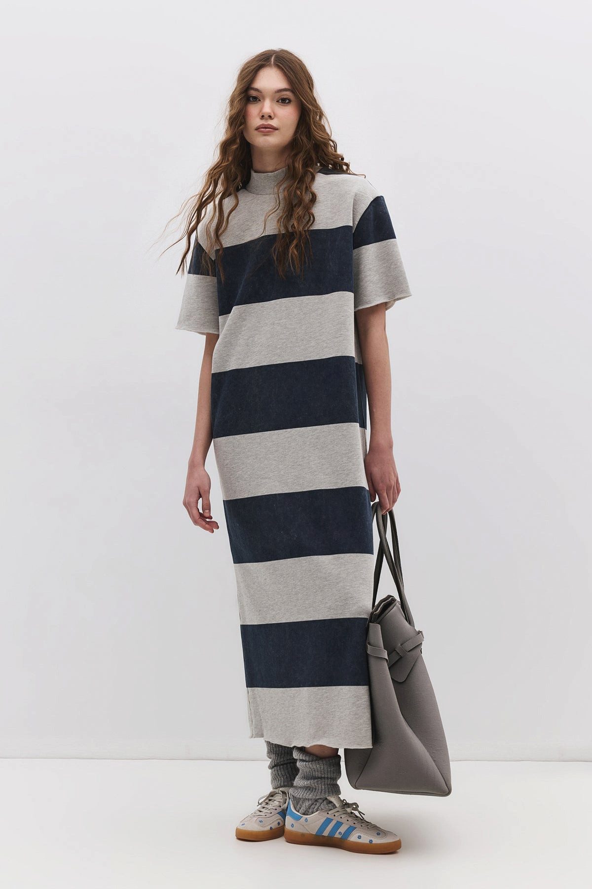 No Matter What Minikleid Gestreiftes Midikleid mit geschlossenem Halsaussch günstig online kaufen