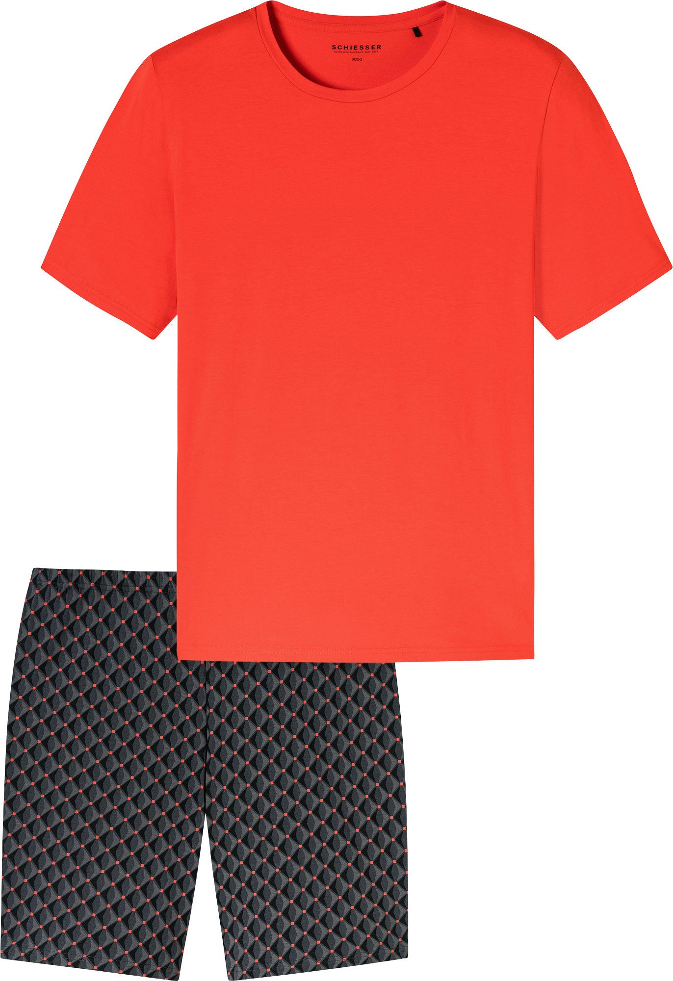 Schiesser Pyjama Herren-Shorty Single-Jersey gemustert günstig online kaufen