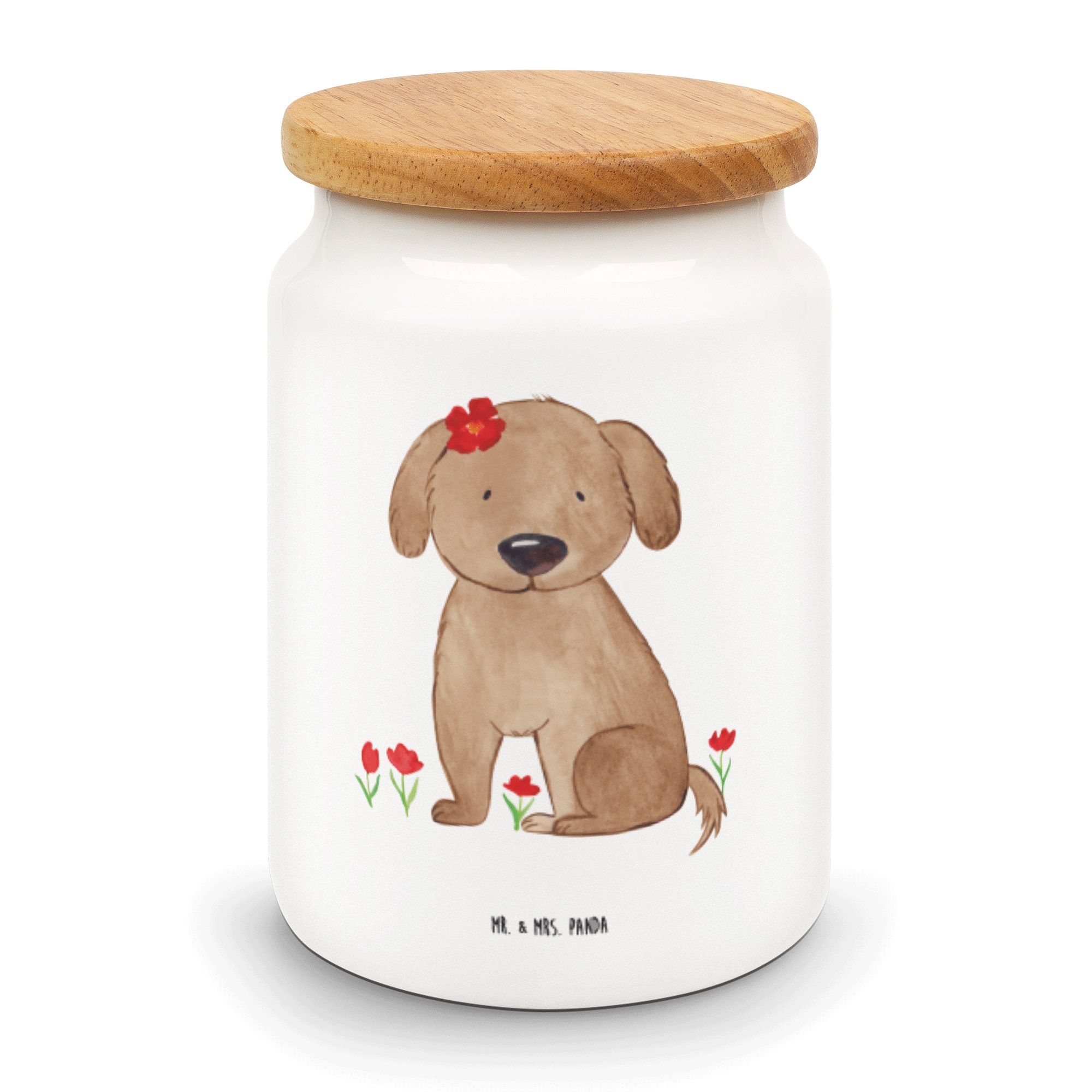 Mr. & Mrs. Panda Vorratsdose Hund Hundedame - Weiß - Geschenk, Hundeglück, Keramikdose, Hunderasse, Keramik, (1-tlg) | Vorratsdosen
