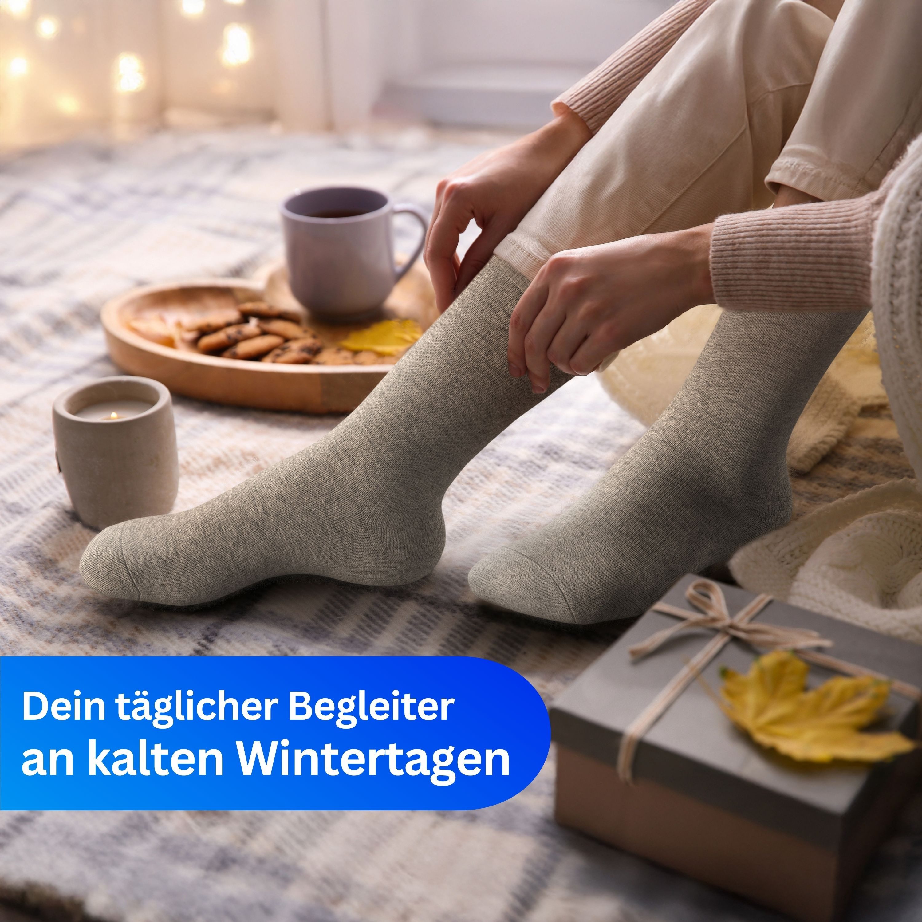 MEDOLY Thermosocken mit Alpaka- & Schafwolle (4 Paar) Wintersocken warme Wollsocken