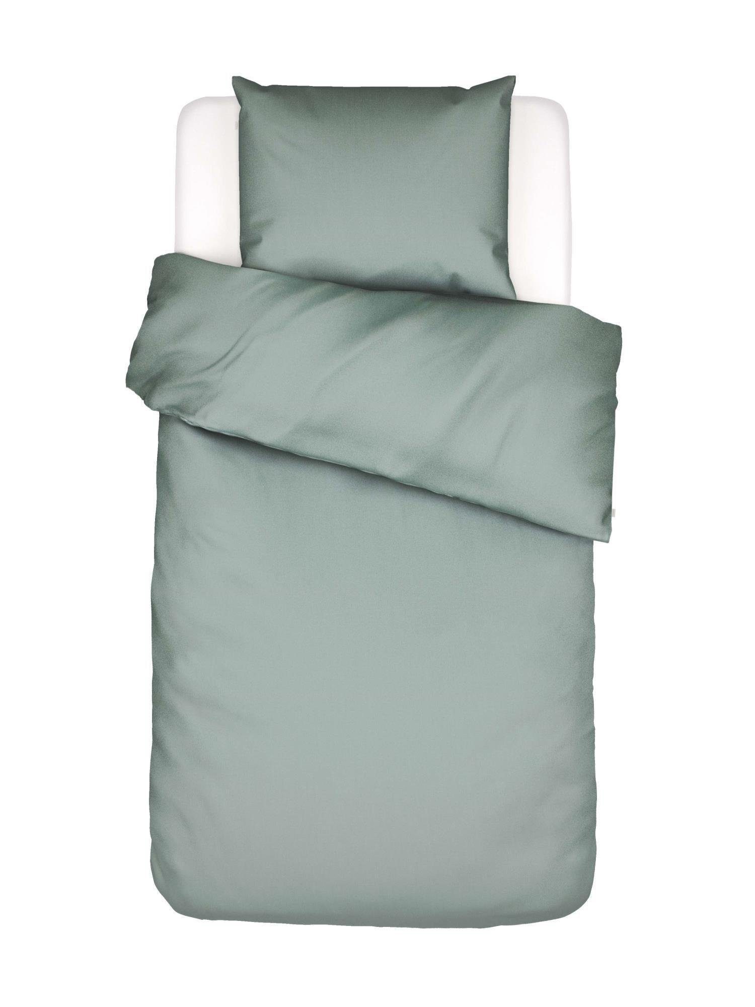 Essenza Bettwäsche Minte Dusty Green 135 x 200 cm + 80 x 80 cm, Satin, 2 teilig