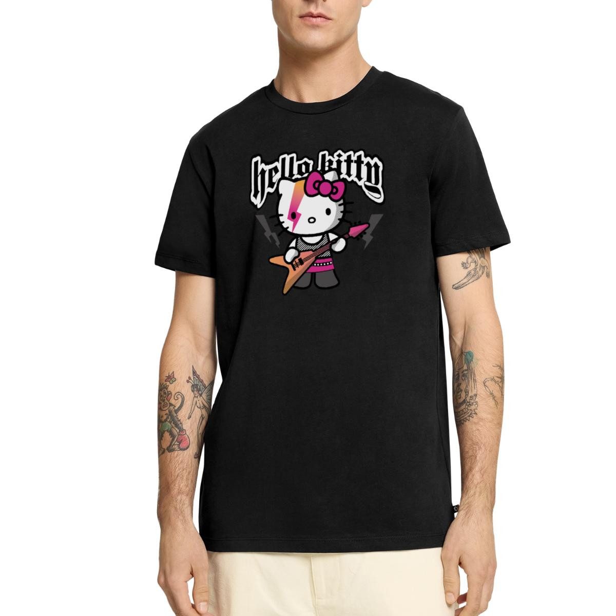 Spreadshirt T-Shirt Hello Kitty E-Gitarre Rock Style Männer Premium T-Shirt (1-tlg)