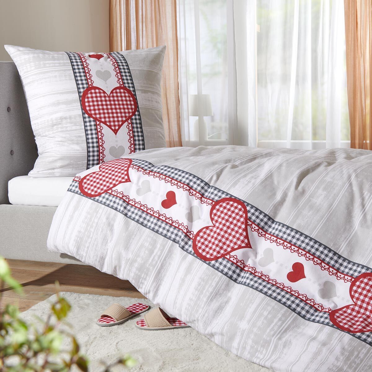 TRAUMSCHLAF Bettwäsche Herzen, Flanell, 2 teilig, günstig online kaufen