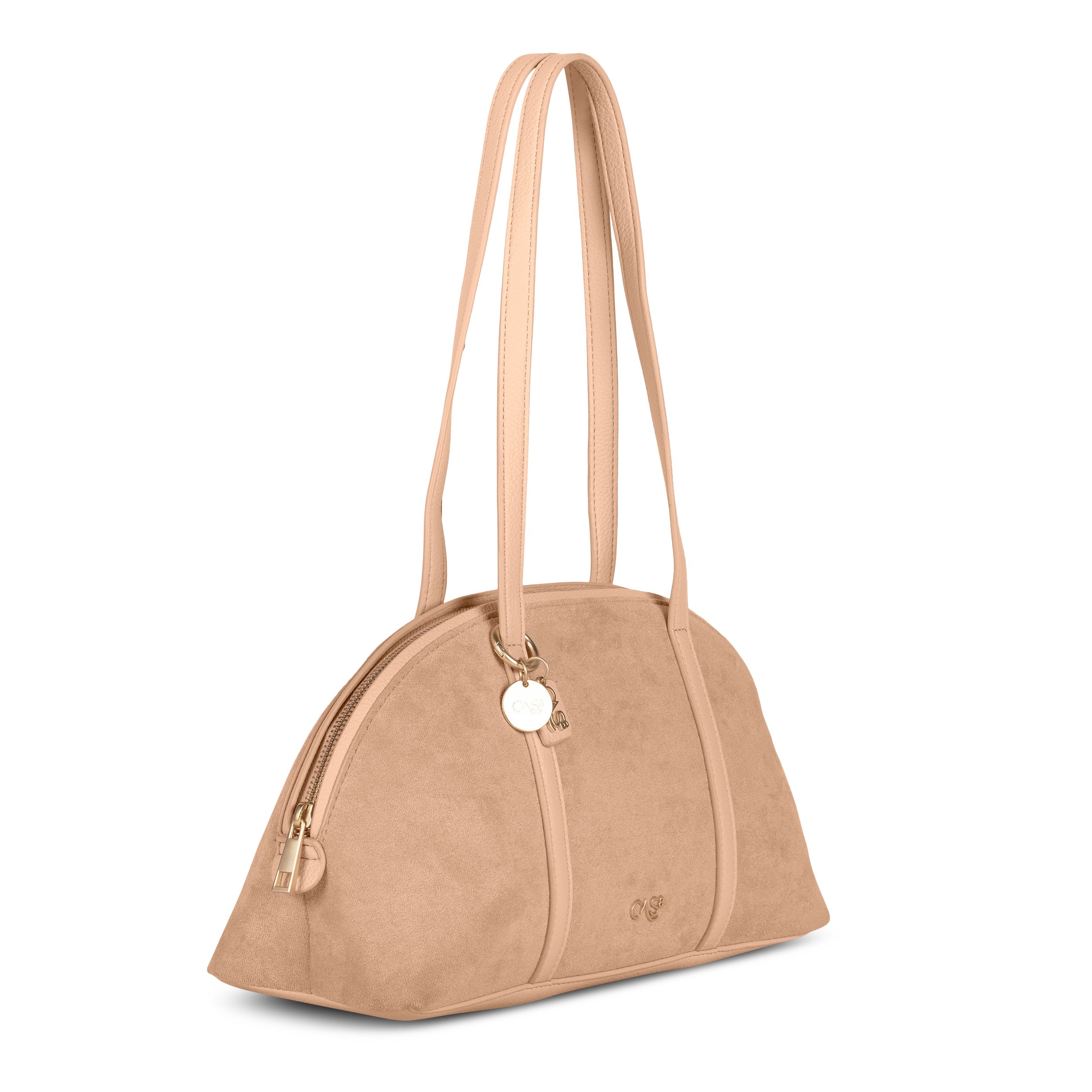 Cas8 Handtasche Rike 35590 A – Vegane Handtasche in Wildleder-Optik mit PU-Henkeln