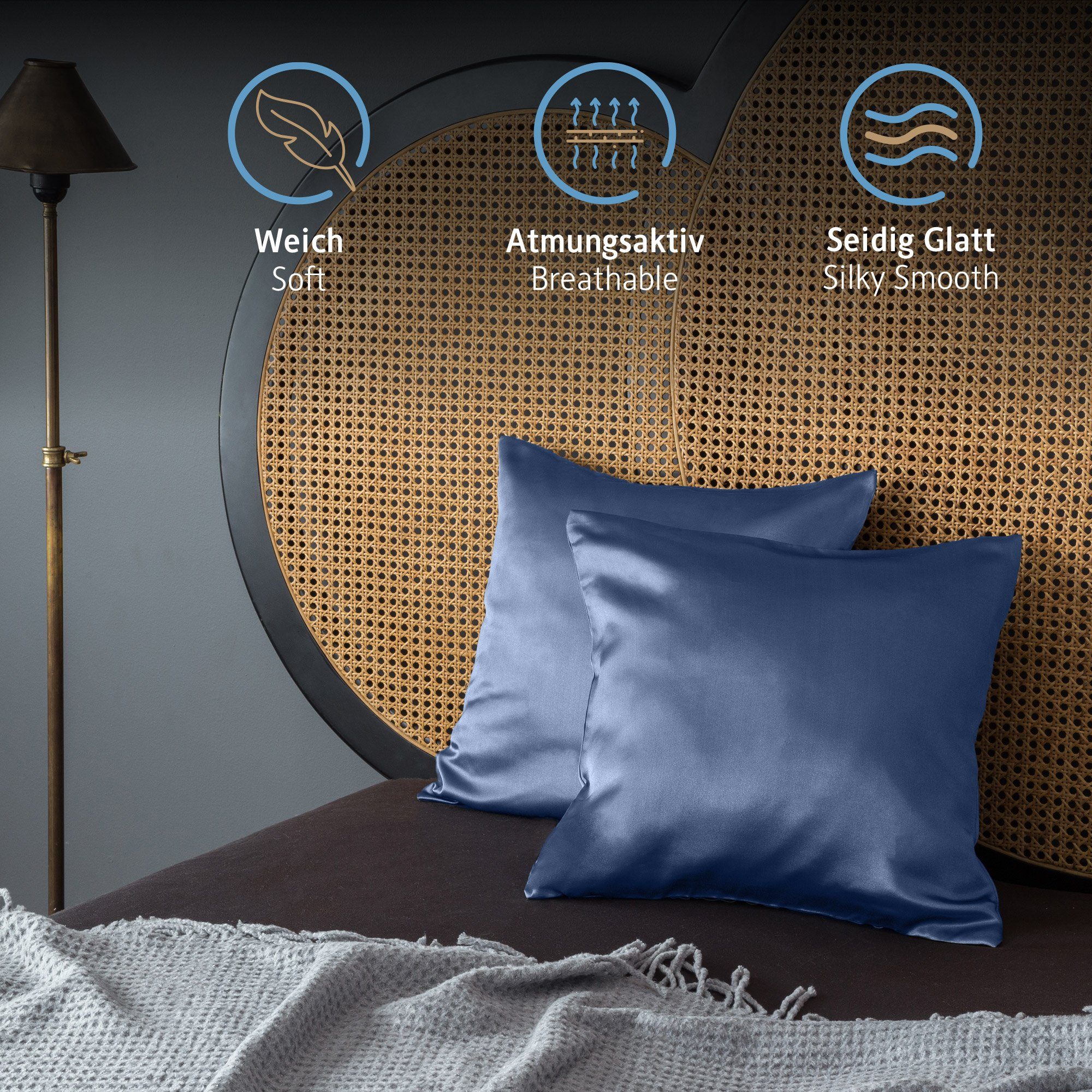 Komfortec Kissenbezug Mikrofaser Satin Kopfkissenbezug für Haar und Haut, ( günstig online kaufen