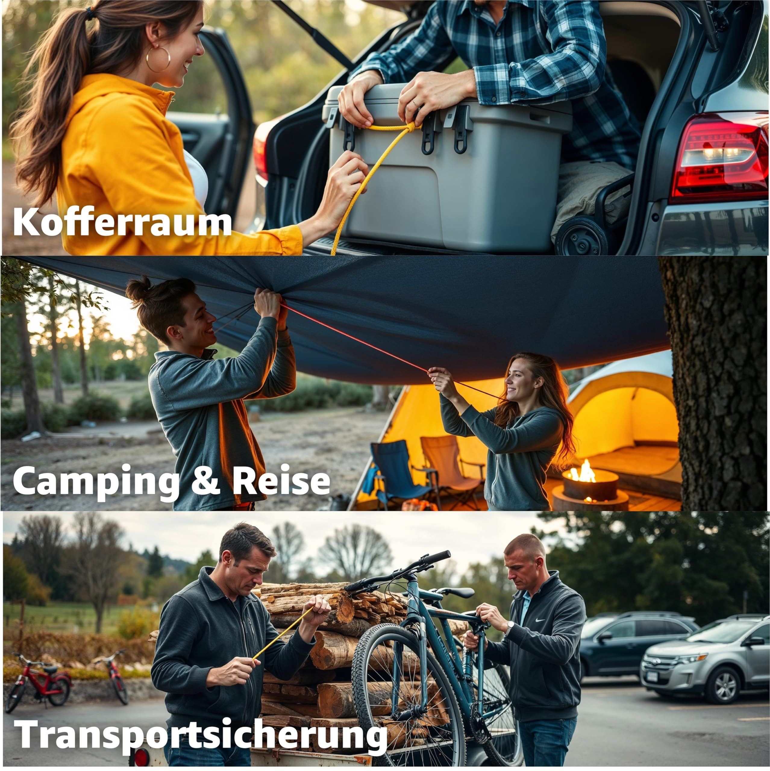 Baumarktic Spanngurt 10x Expander & Gepäckspanner - Gummiseile mit Haken zur Befestigung (Packung, 10-St) verschiedene Längen