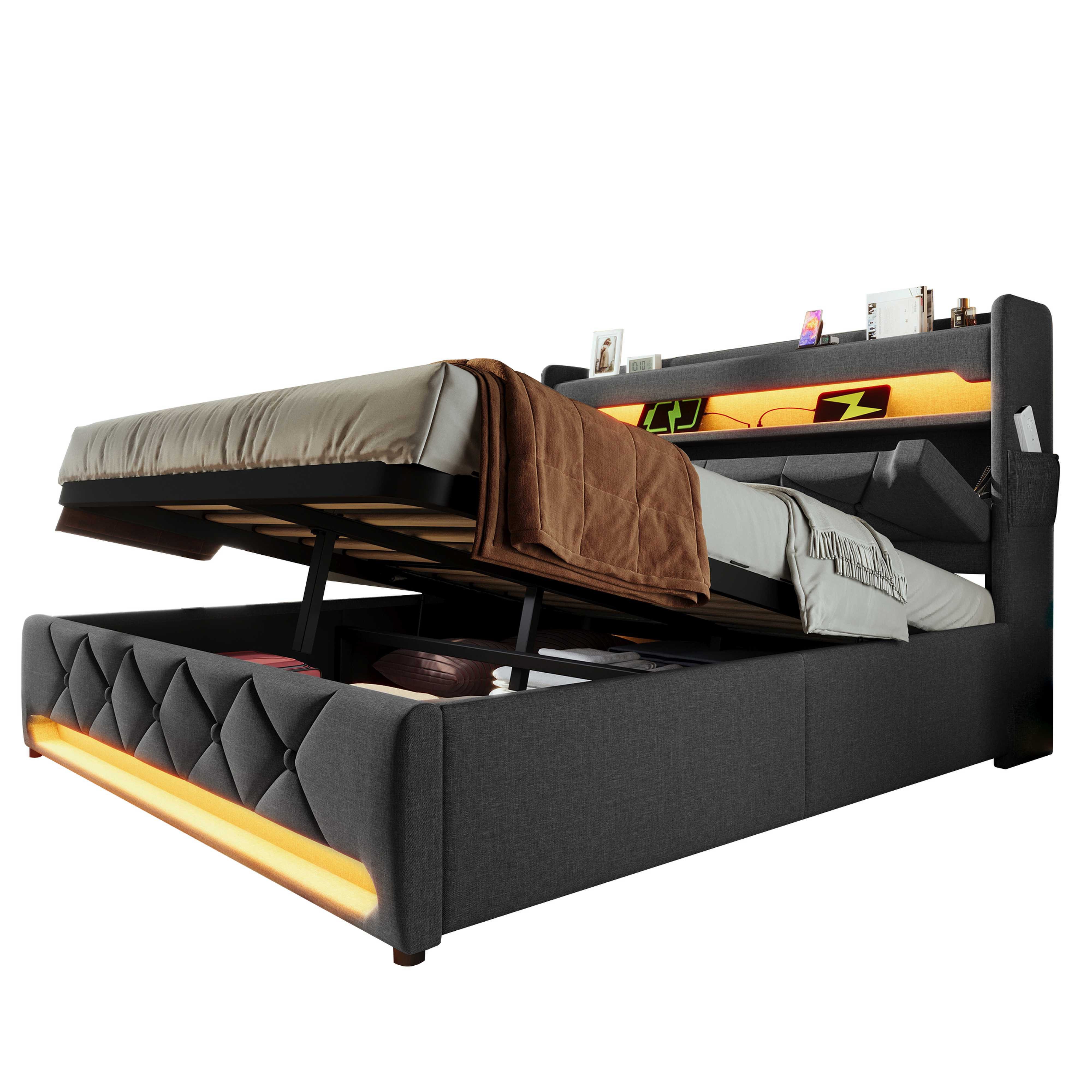 BlingBin Polsterbett Boxspringbett Stauraumbett (1-tlg., Einzelbett 180×200 günstig online kaufen