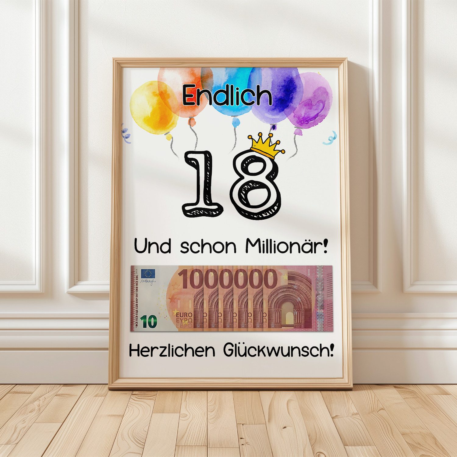 Tigerlino Poster Geldgeschenk 18. Geburtstag Jungen Mädchen Geburtstagsgesc günstig online kaufen