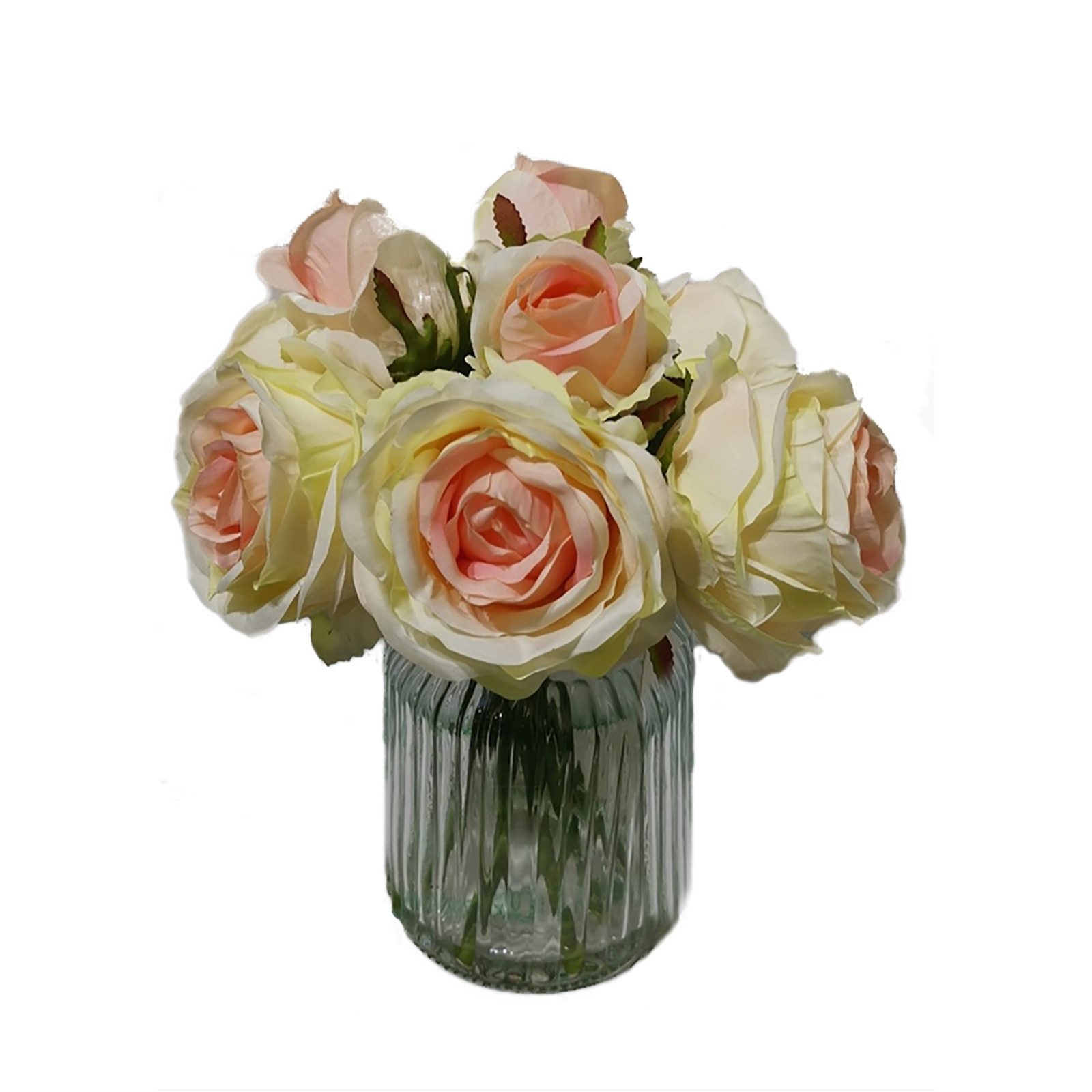 Kunstblume Rosen in Vase Kunstblume Flora, HTI-Living, Höhe 31 cm, Kunstpflanze Dekoration