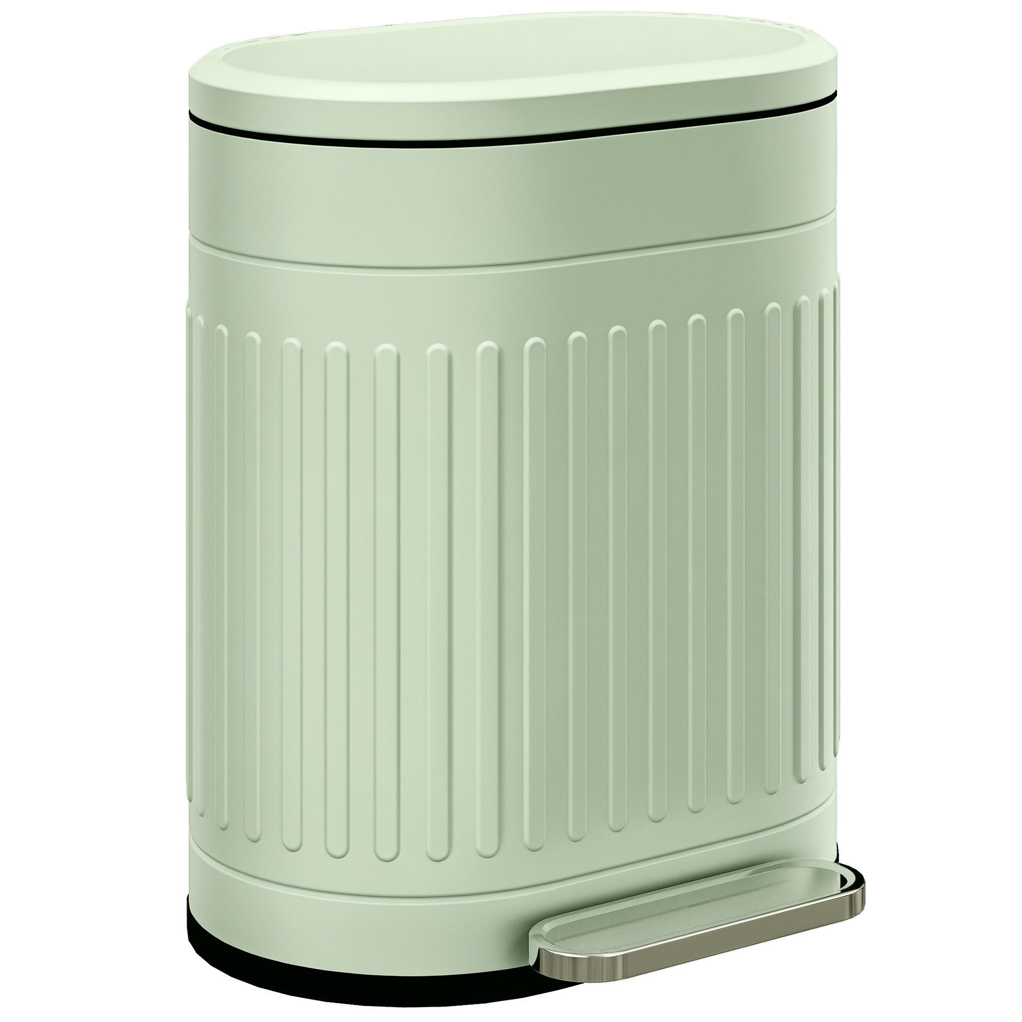 HOMCOM Mülltrennsystem Mülleimer 30L Treteimer mit Deckel und Fußpedal, für Wohnzimmer, Büro, Grün, 36,5 x 31,2 x 45 cm