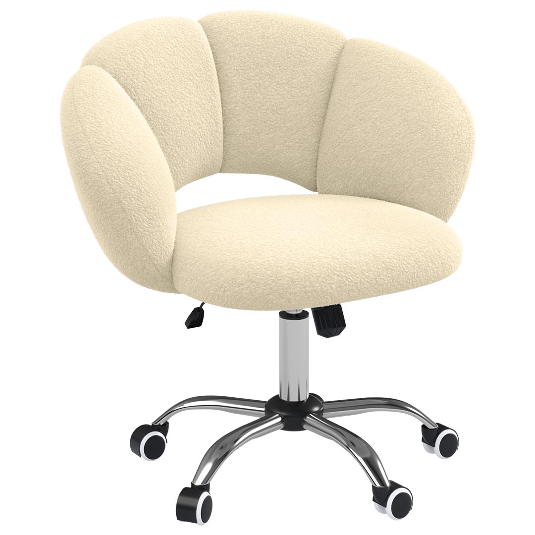Bellamio Drehstuhl Meli Wolkenstuhl (beige, Bürostuhl höhenverstellbar & drehbar), bis 140 kg, Schmink- & Schreibtischstuhl mit verstellbarer Rückenlehne