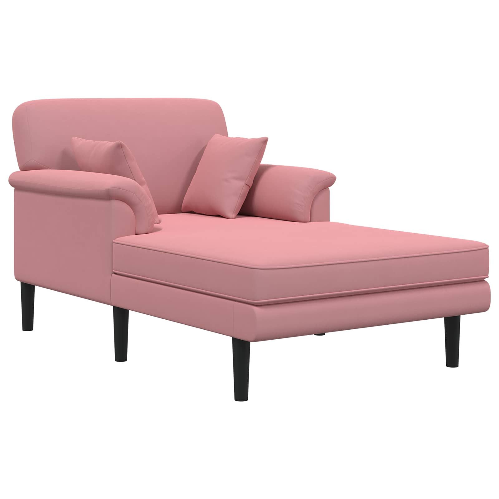 vidaXL Chaiselongue Chaiselongue Rosa Samt, 1 Teile